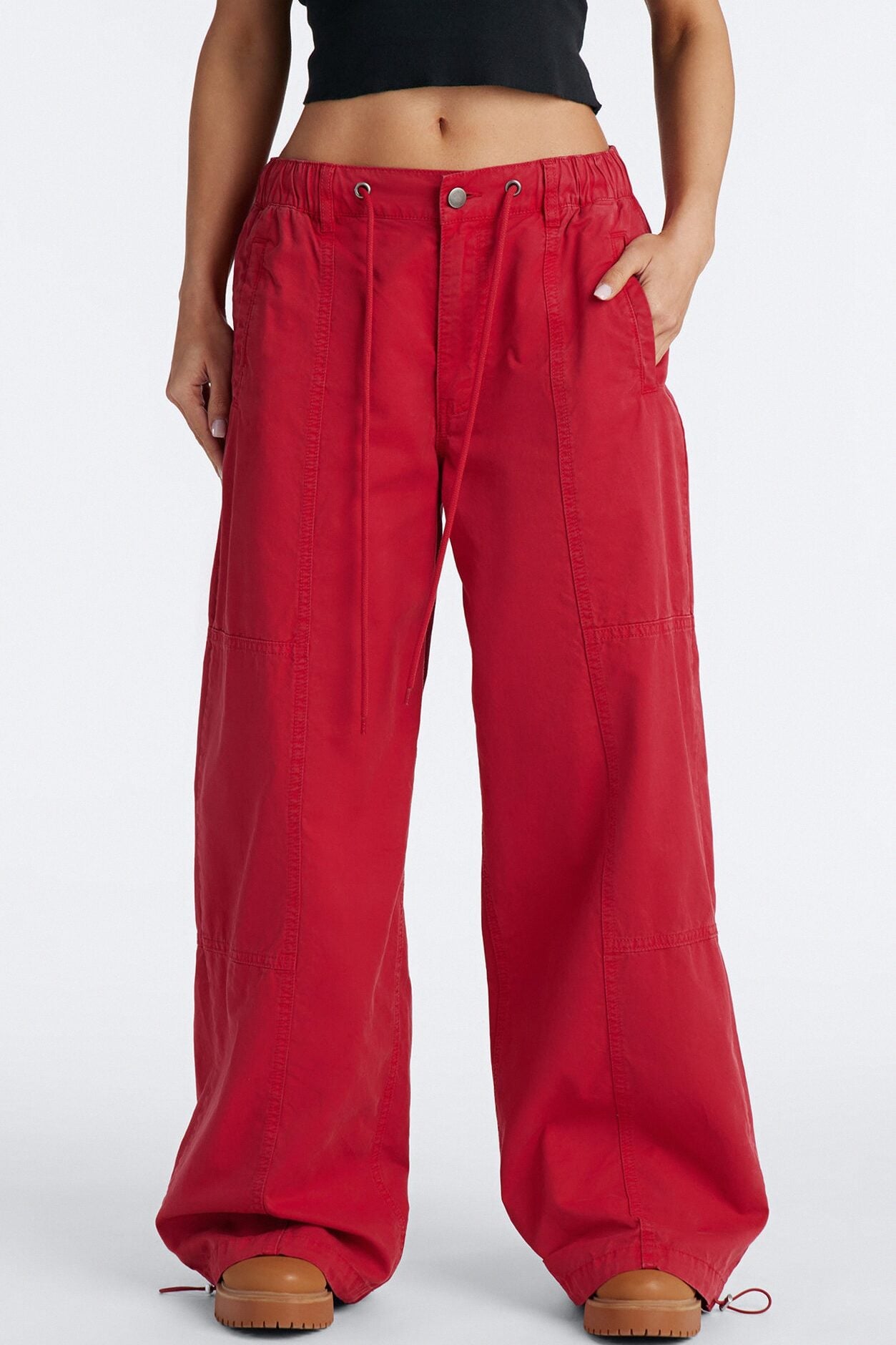 Olivia Wide Leg Jogger - Red image 2