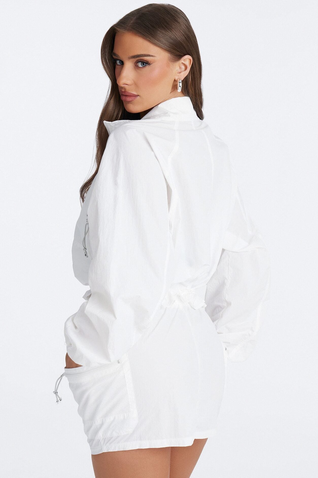 Stay Cool Cropped Windbreaker Jacket - White image 4