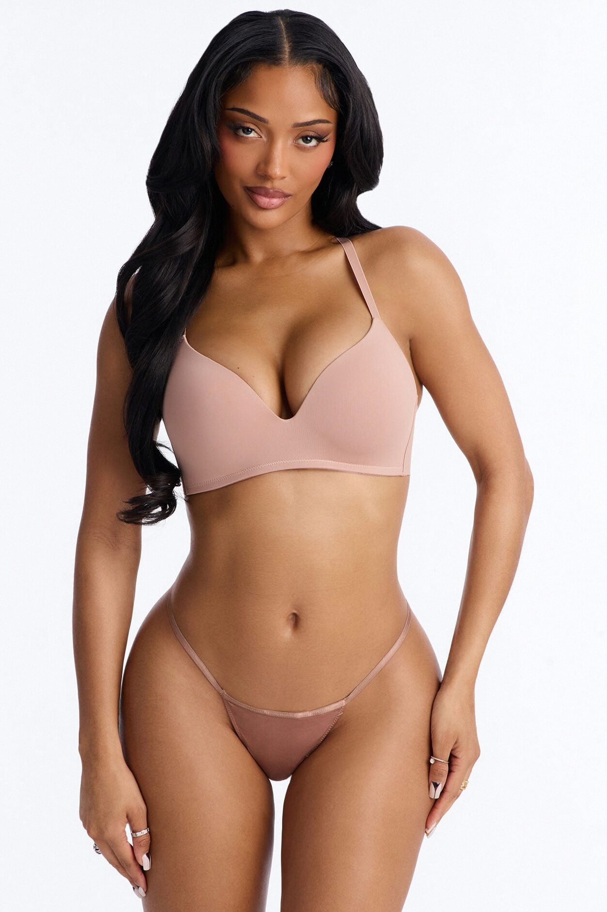 Criss Cross Comfort Wirefree Lightly Padded Bra - Nude image 2