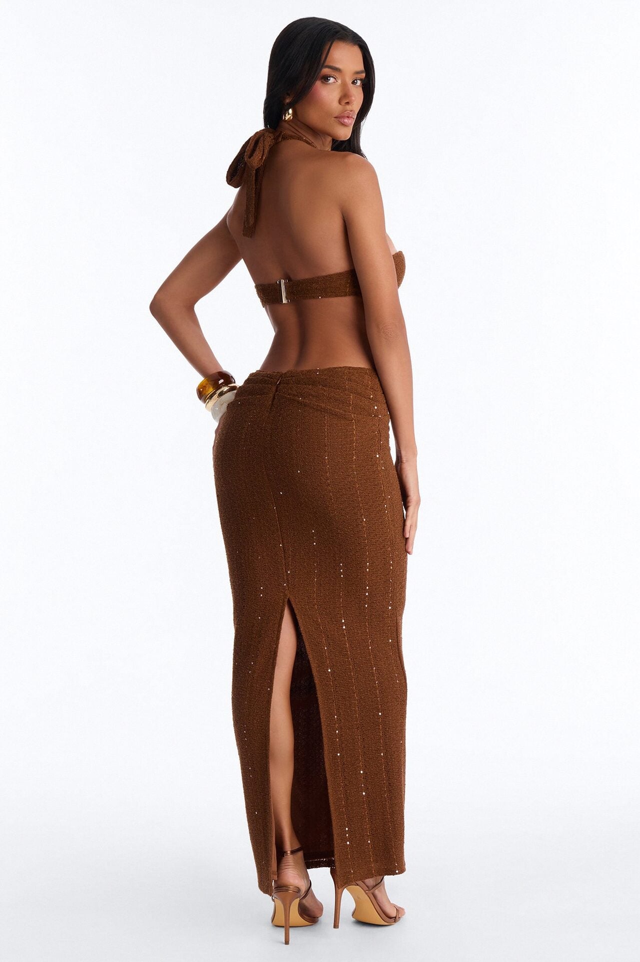 Georgia Cut Out Maxi Dress - Brown image 4