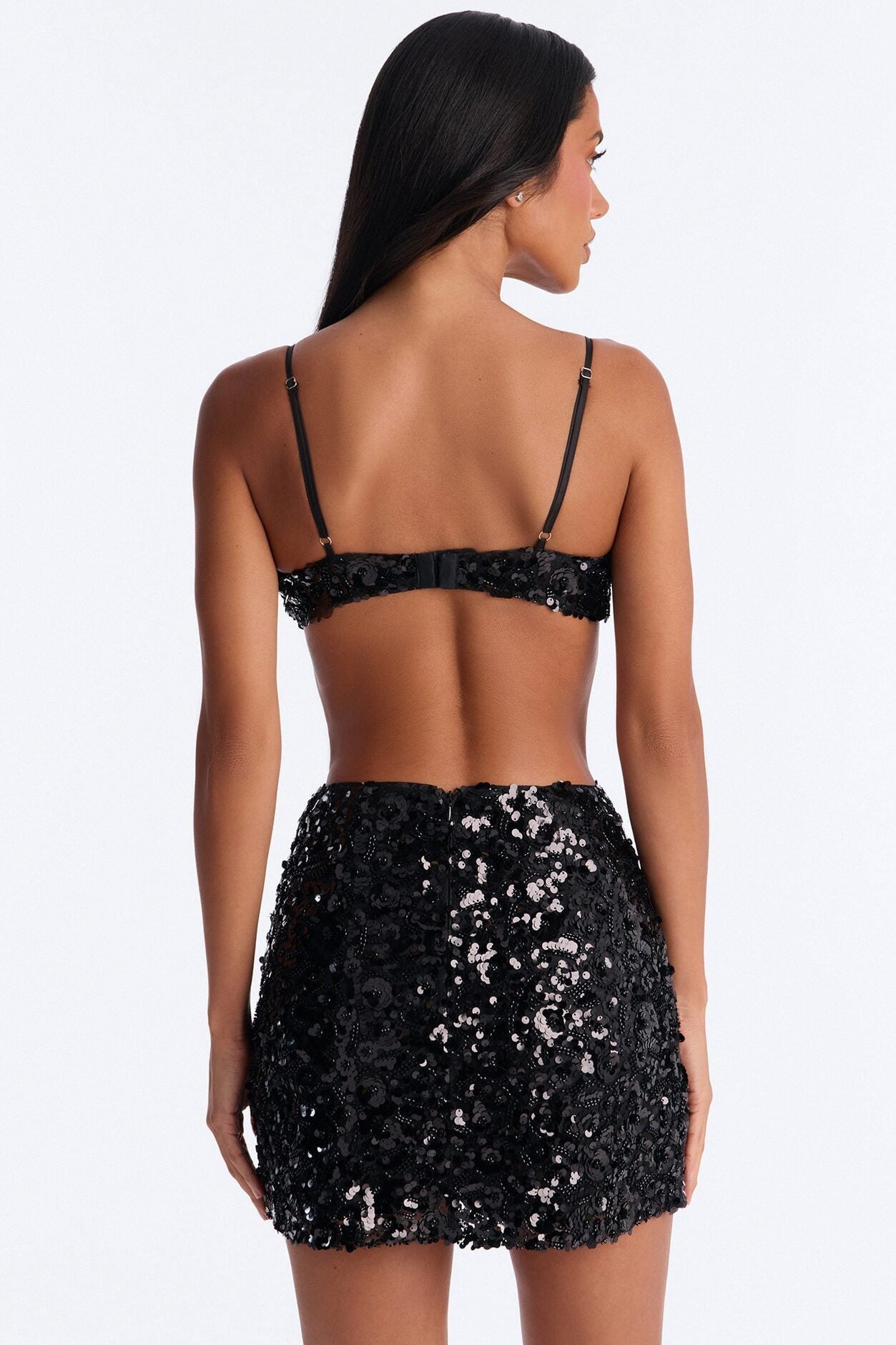Enchanted Embellished Mini Skirt Set - Black image 4
