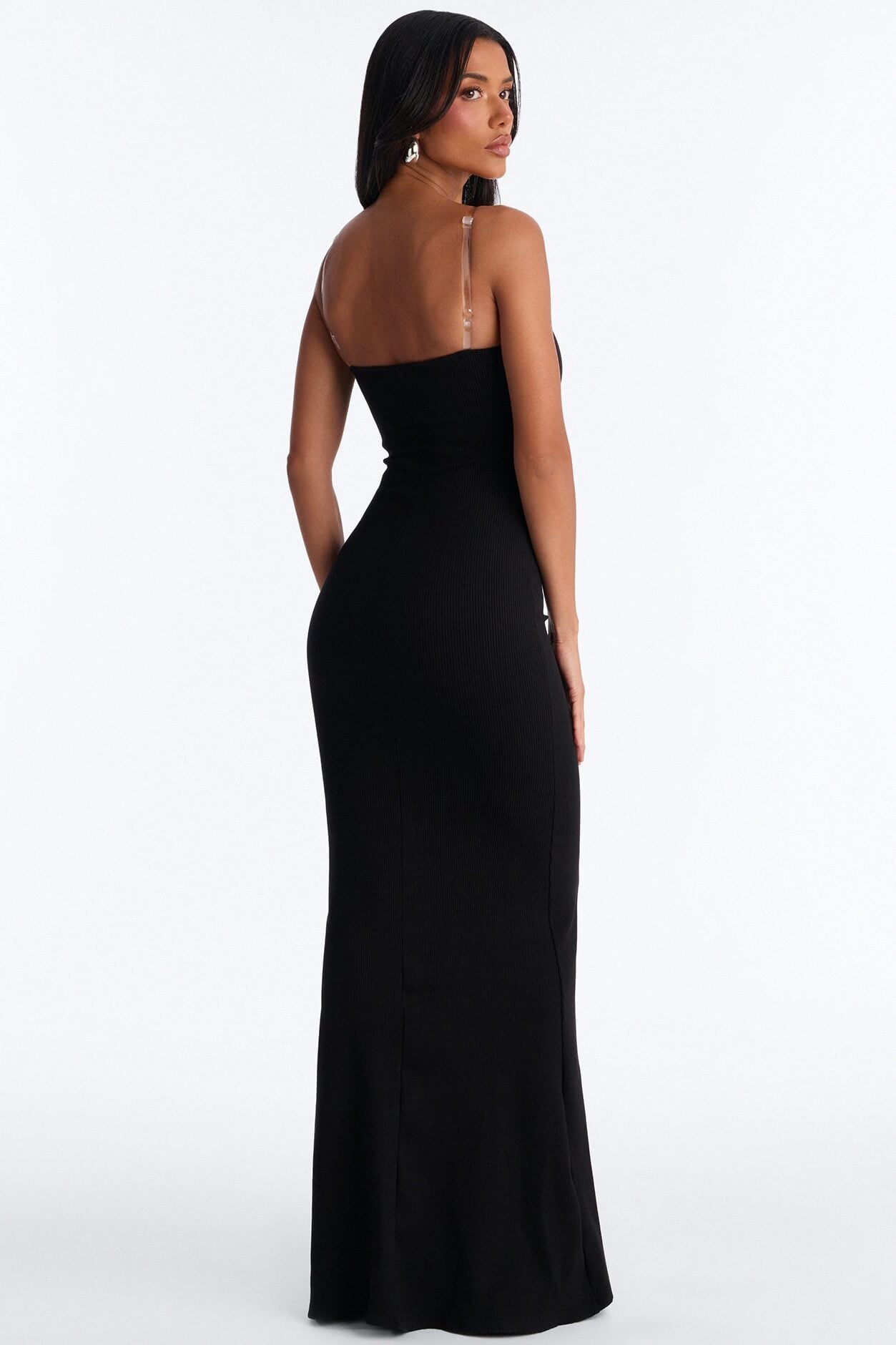 Scarlett Snatched Clear Strap Maxi Dress - Black image 4