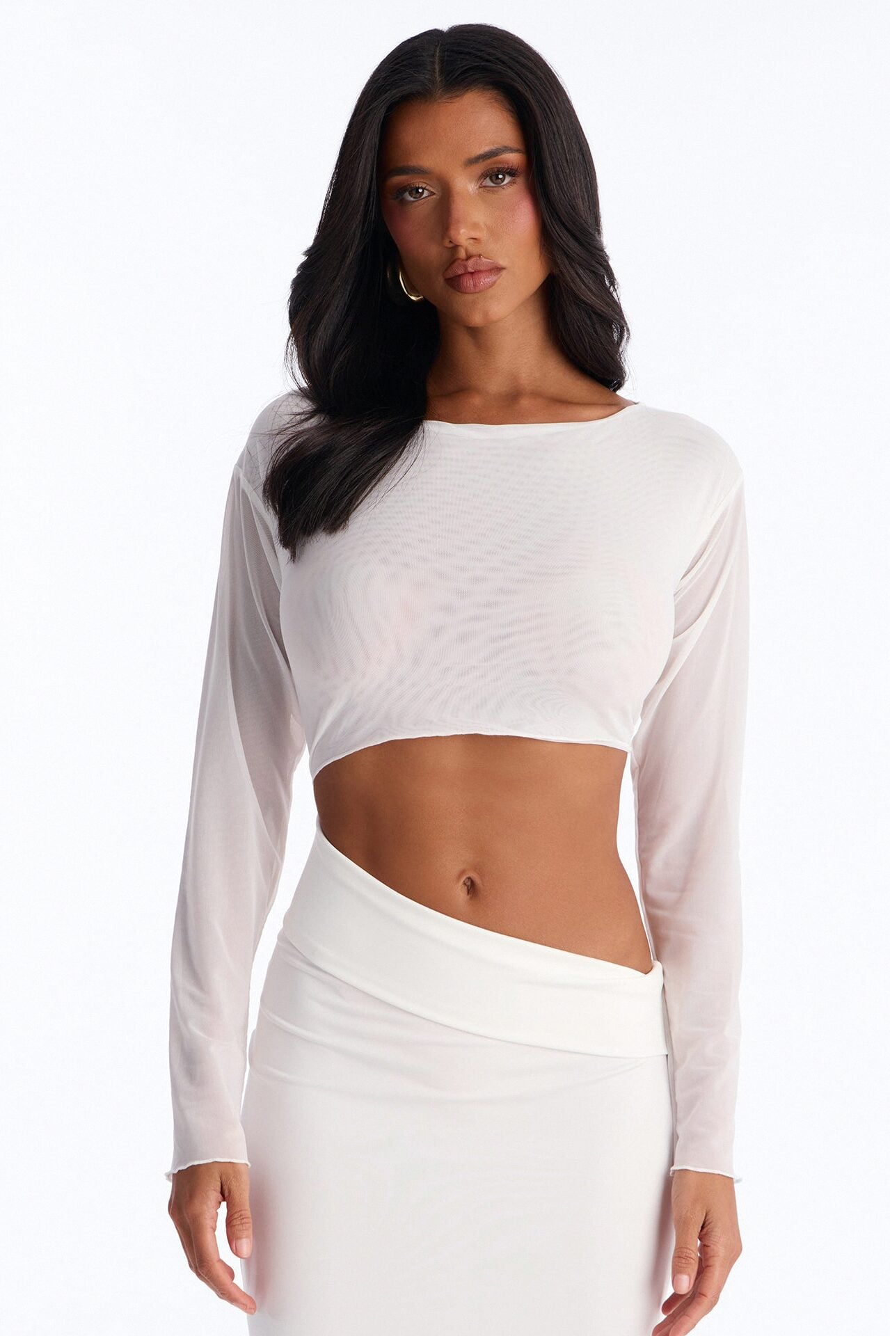 Body Language Mesh Maxi Dress - White image 2
