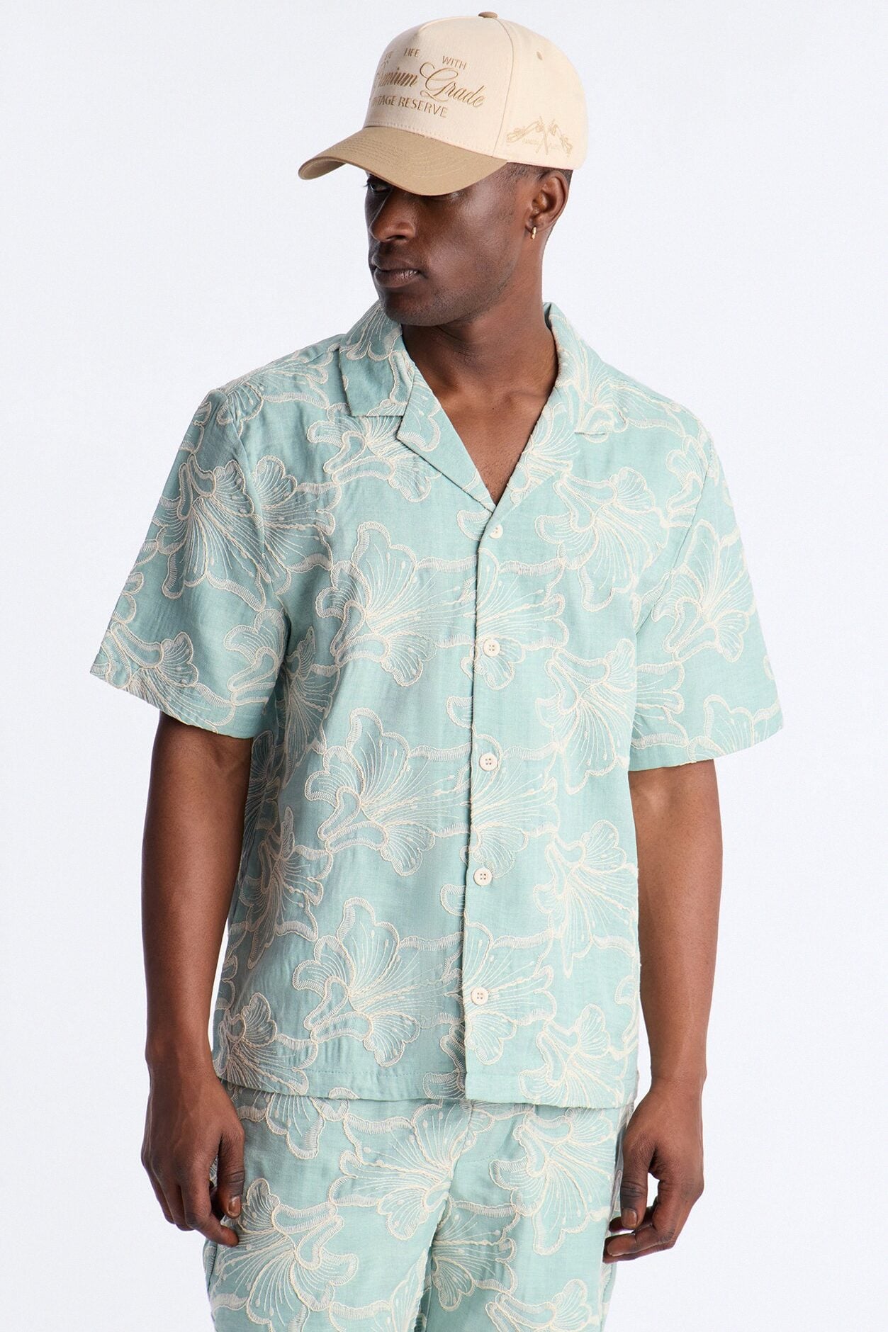 Coastal Drift Cuban Button Up Shirt - Mint image 2