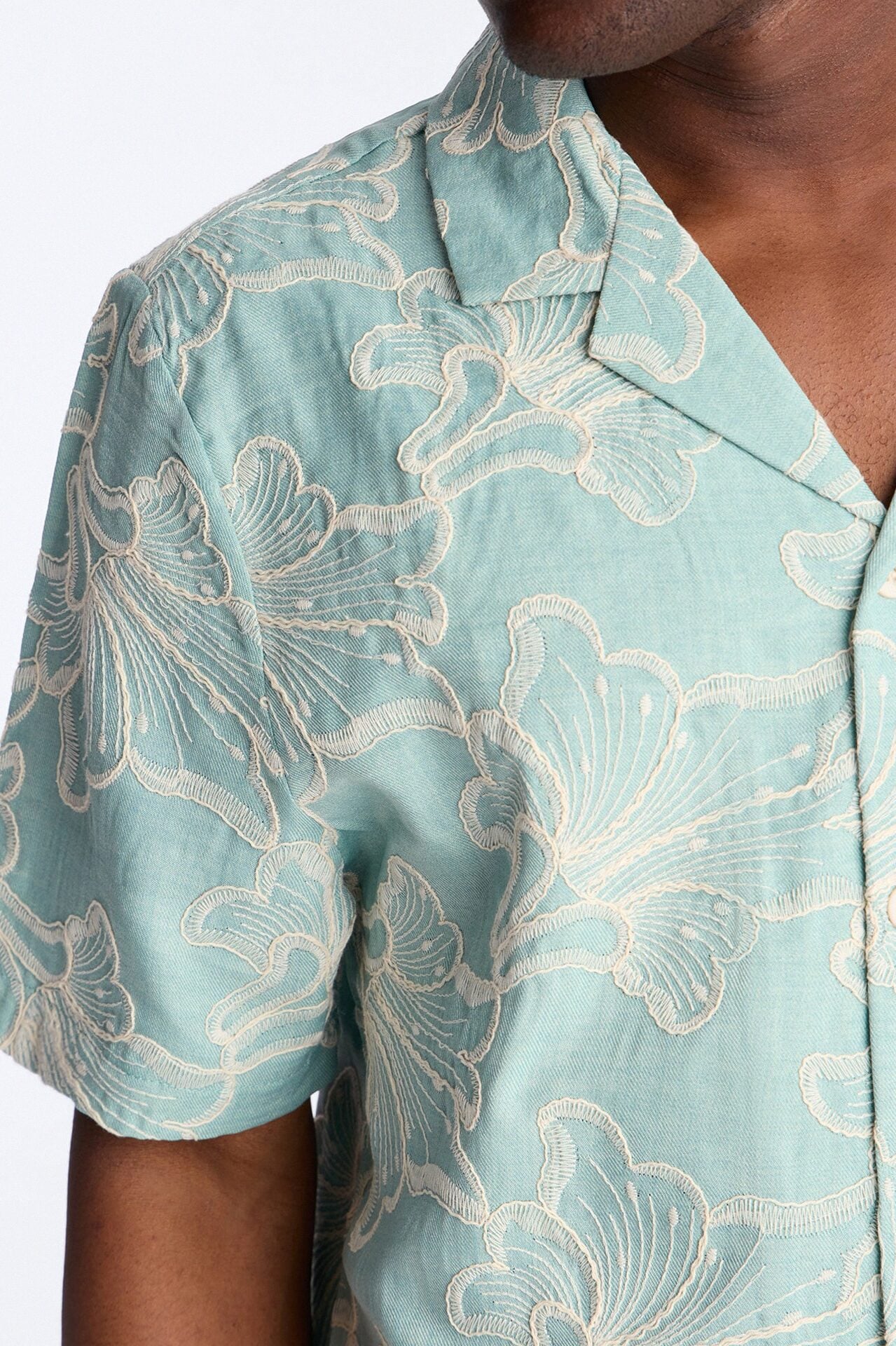Coastal Drift Cuban Button Up Shirt - Mint image 3