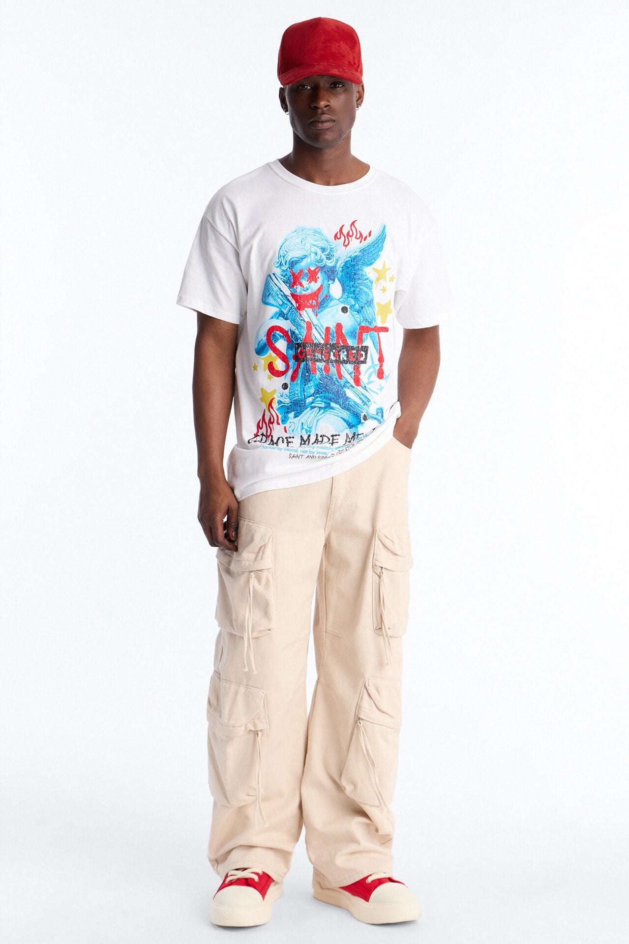 Grace Made Me A Saint Short Sleeve Tee - White image 2