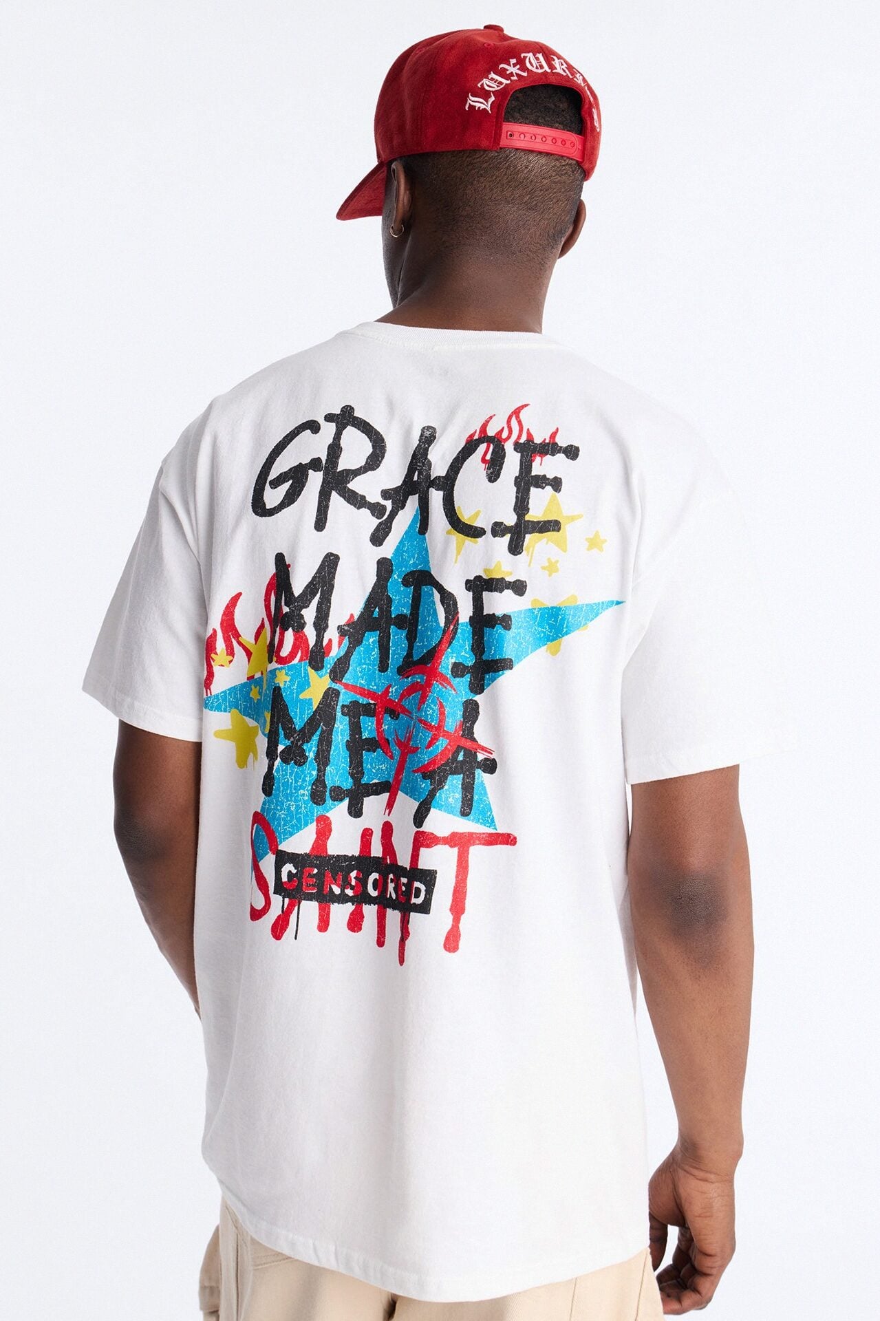 Grace Made Me A Saint Short Sleeve Tee - White image 4