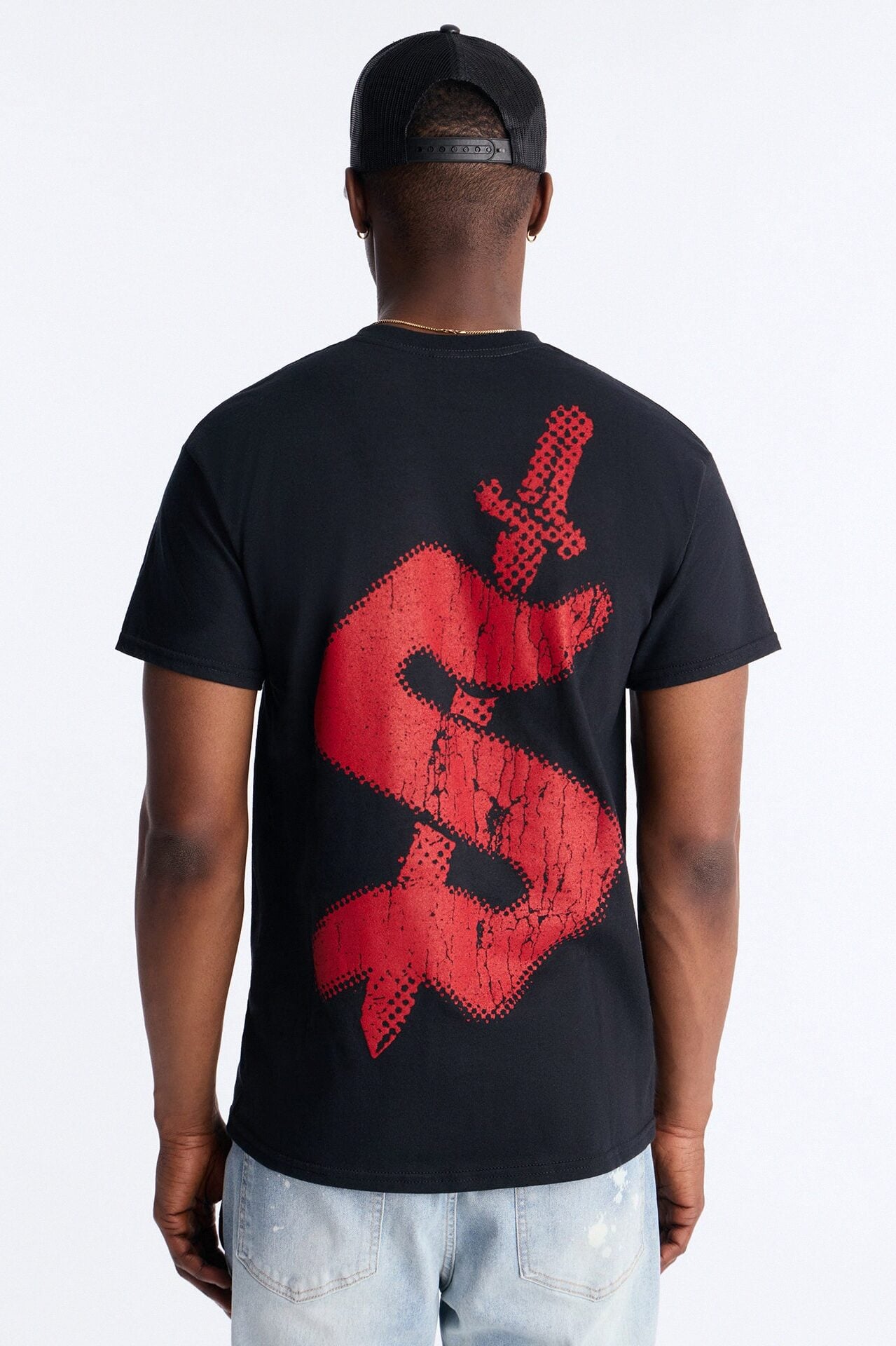 21 Savage Distressed Short Sleeve Tee - Black image 4