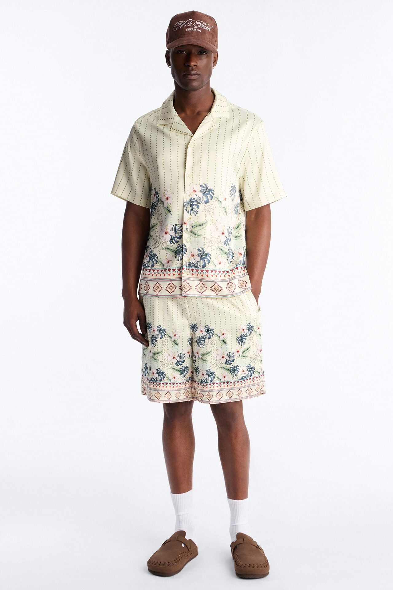 Catalina Island Cuban Collar Button Up Shirt - Yellow image 2