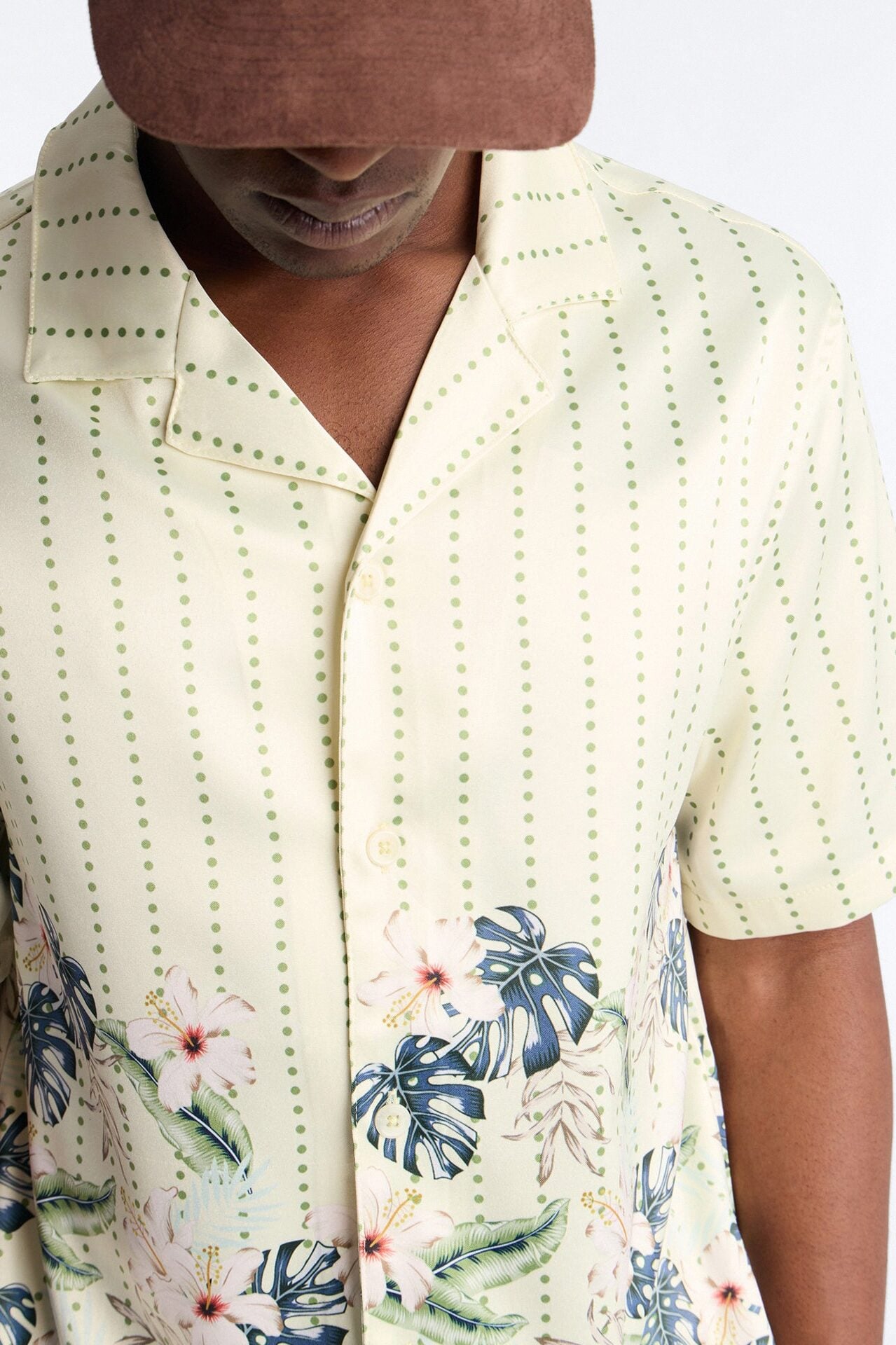 Catalina Island Cuban Collar Button Up Shirt - Yellow image 3