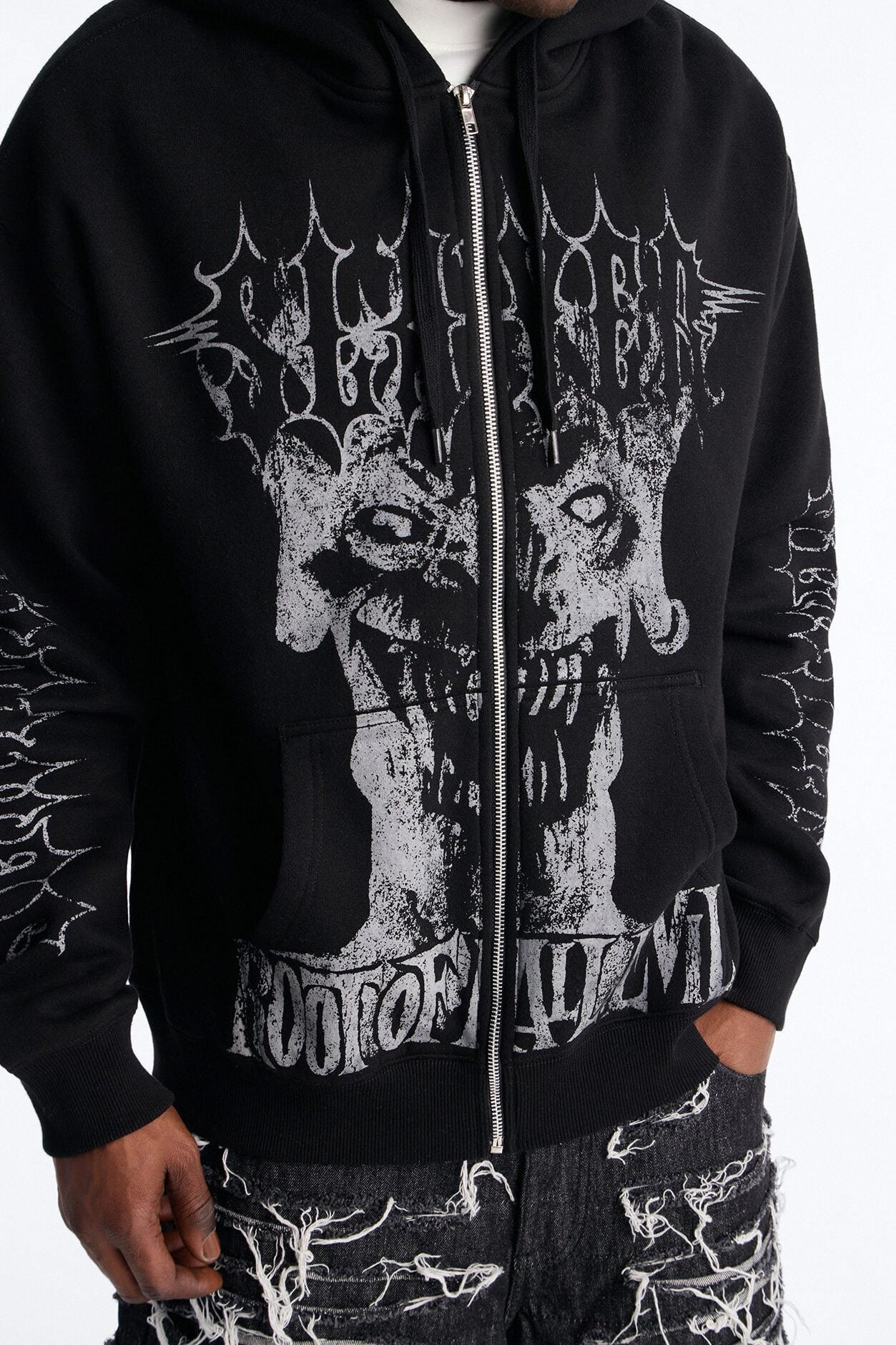 Slayer Tour 1988 Vintage Zip Hoodie - Black Wash image 3