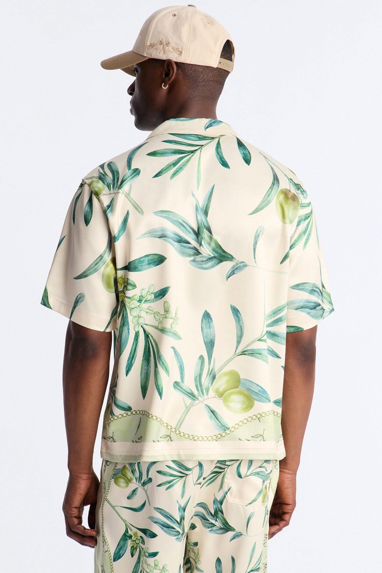 Relaxed Mediterranean Orchard Cuban Button Up Shirt - Green image 4