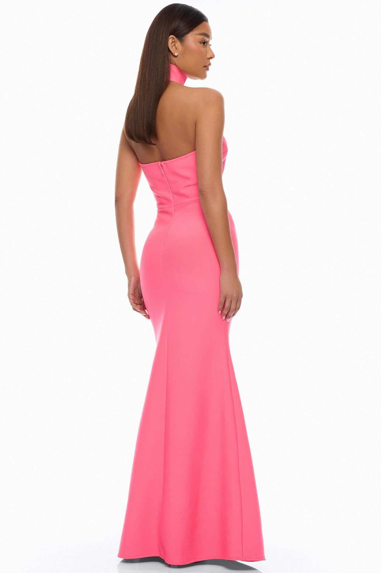 Brandi Choker Bandage Gown - Hot Pink image 5