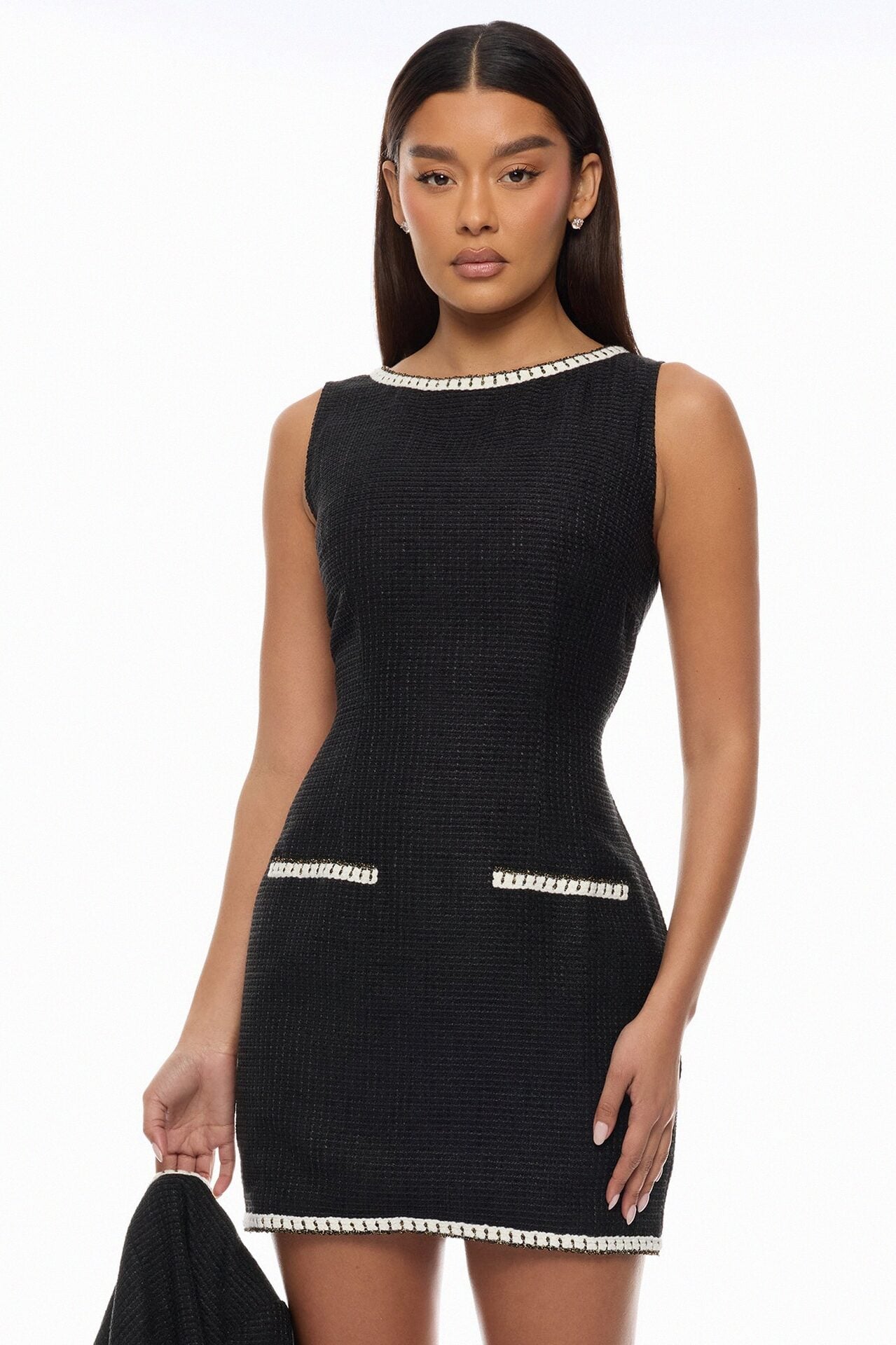 Juliette Tweed 2 Piece Mini Dress Set - Black image 4