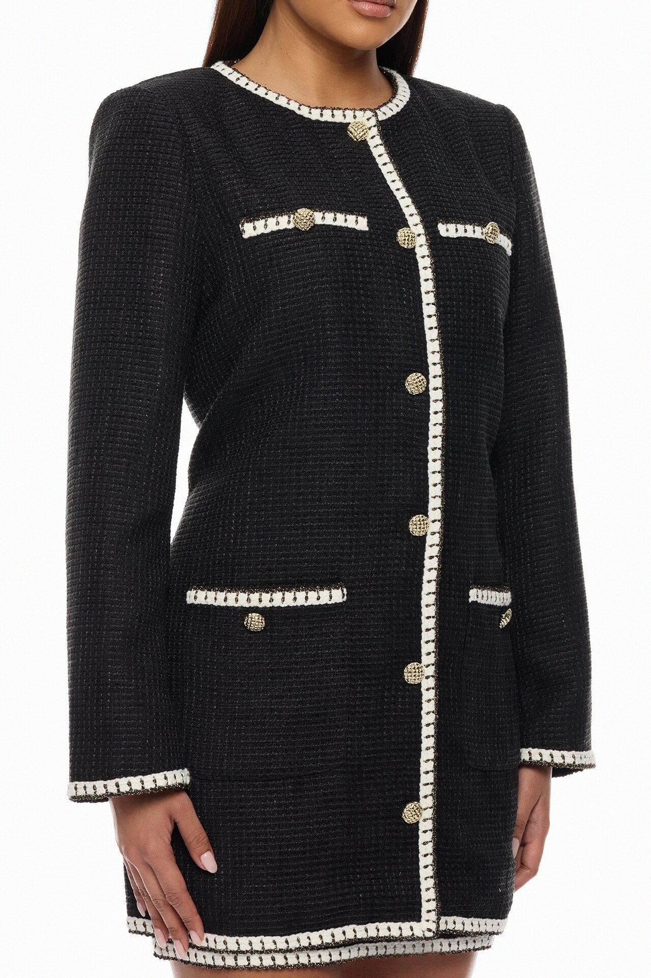 Juliette Tweed 2 Piece Mini Dress Set - Black image 3