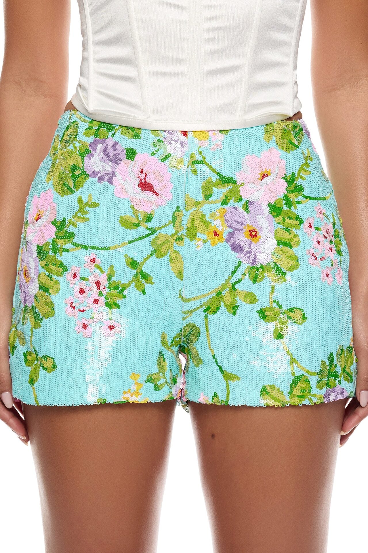 Leah Sequin Hot Short - Turquoise/combo image 3
