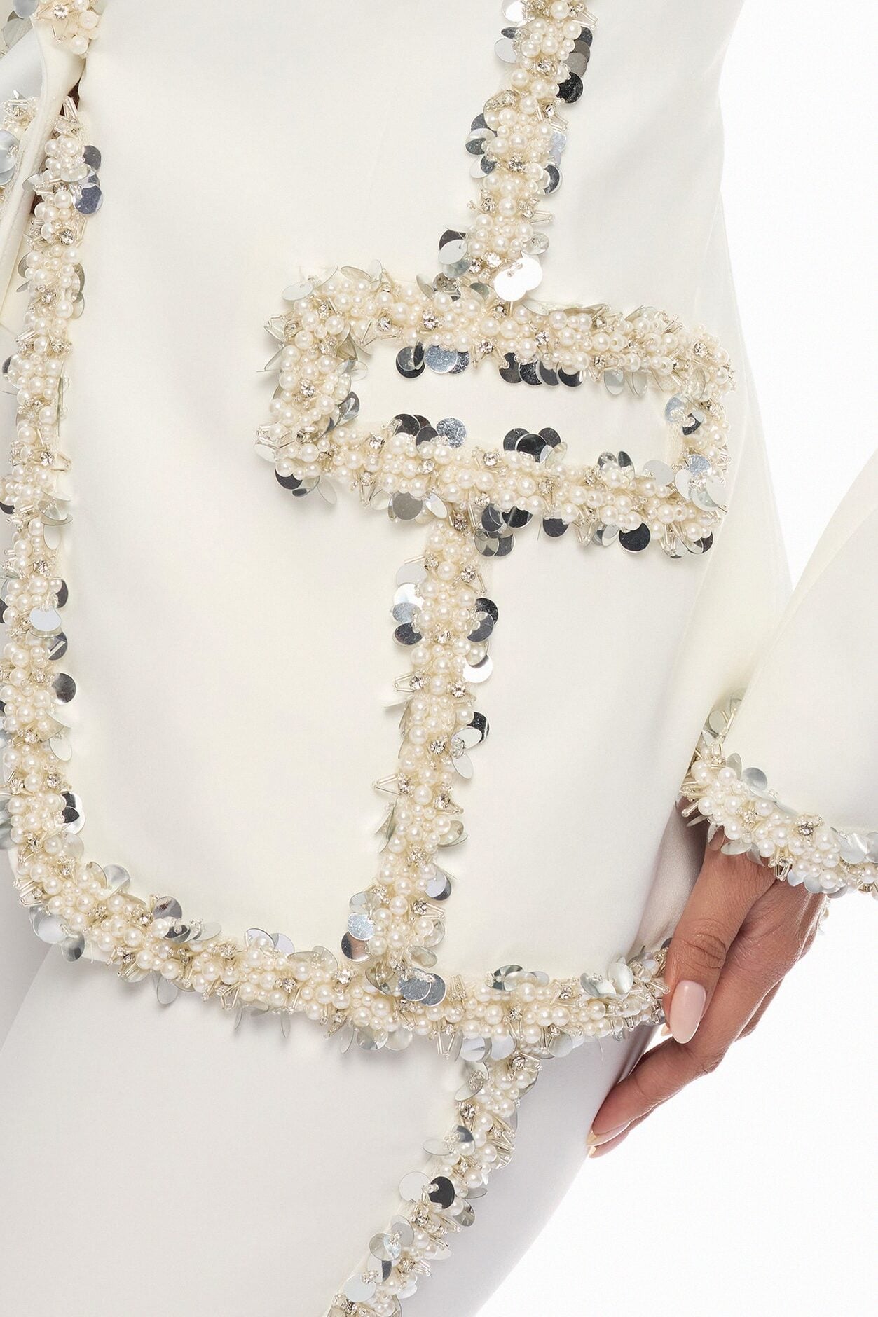 Dazzling Daze Embellished Pant Set - White image 4