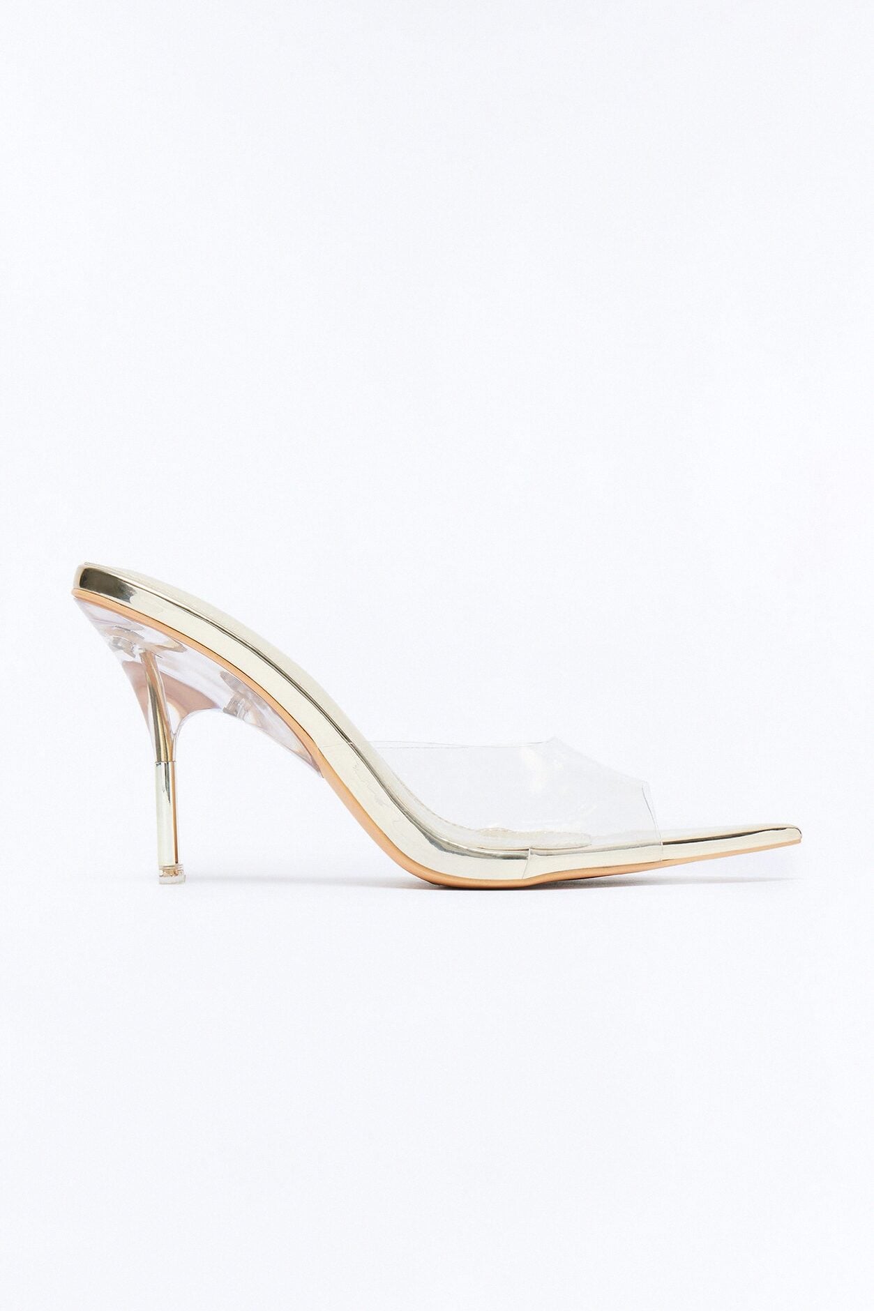 Jammi Clear Strap Stiletto Heels - Gold image 2