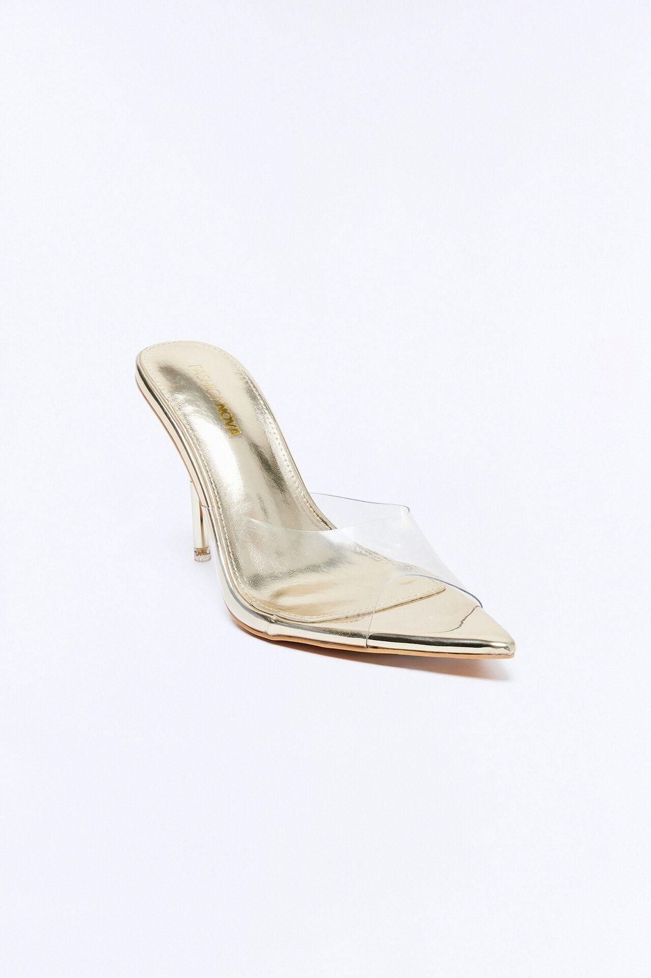 Jammi Clear Strap Stiletto Heels - Gold image 4