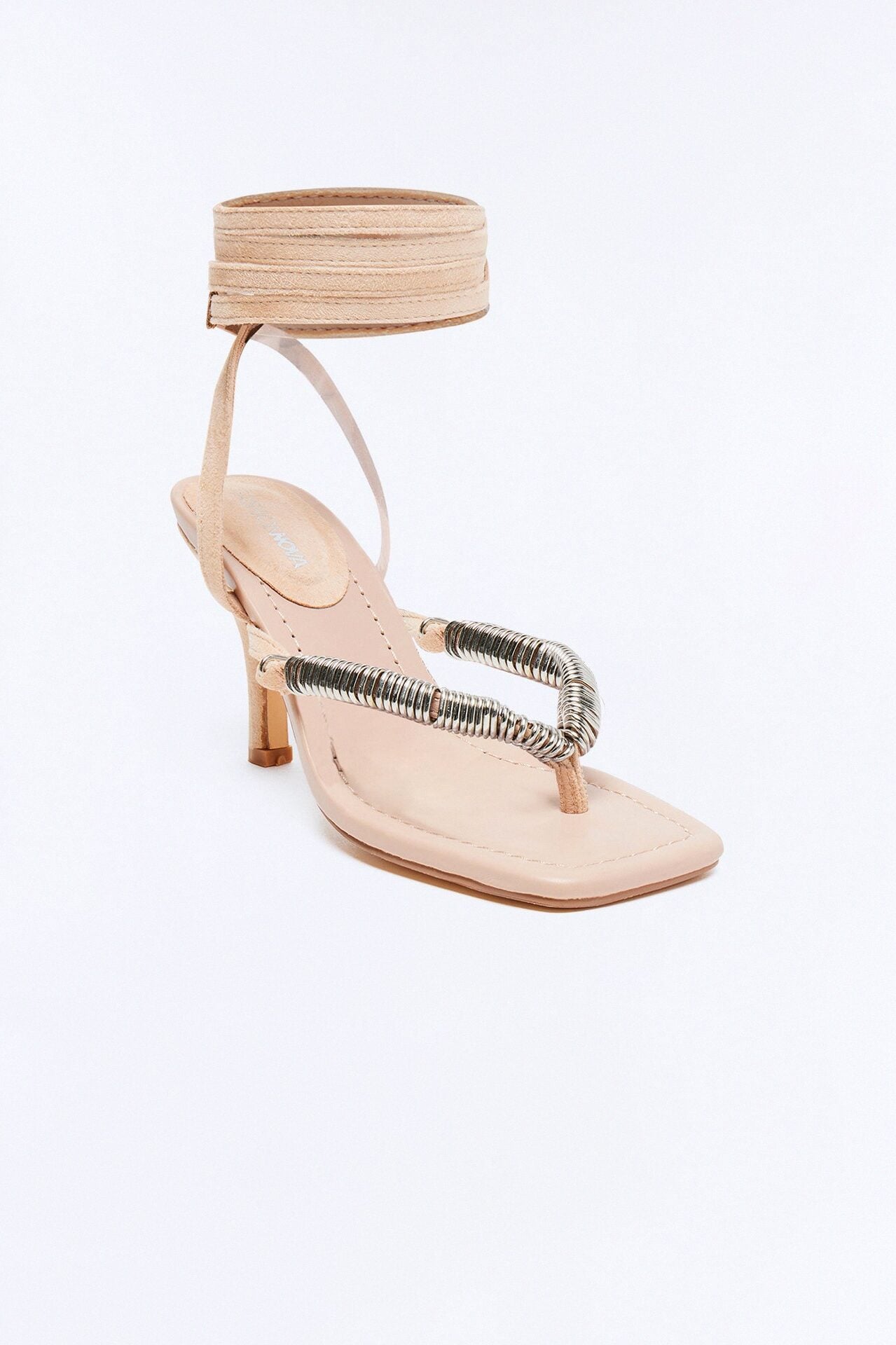 Flexa Thong Wrap Up Heels - Nude image 2