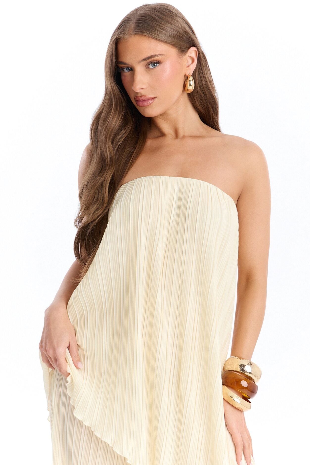 Rian Plisse Draped Jumpsuit - Cream image 2