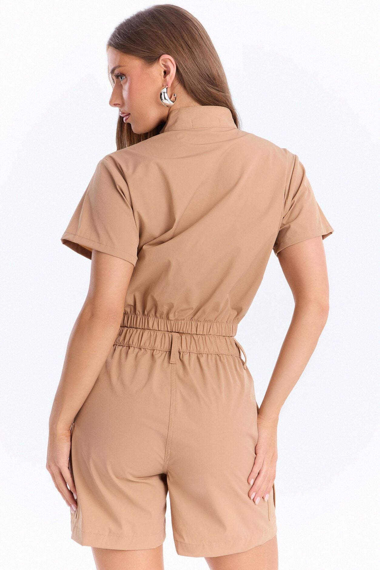 Nessa Nylon Cargo Short Set - Tan image 5