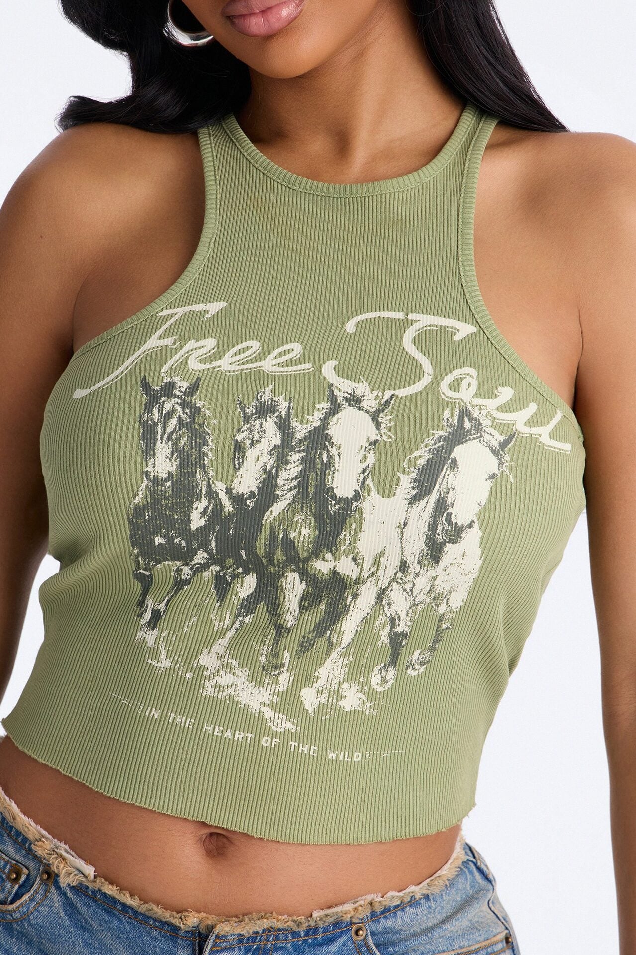 Free Spirit Ribbed Tank - Olive image 3