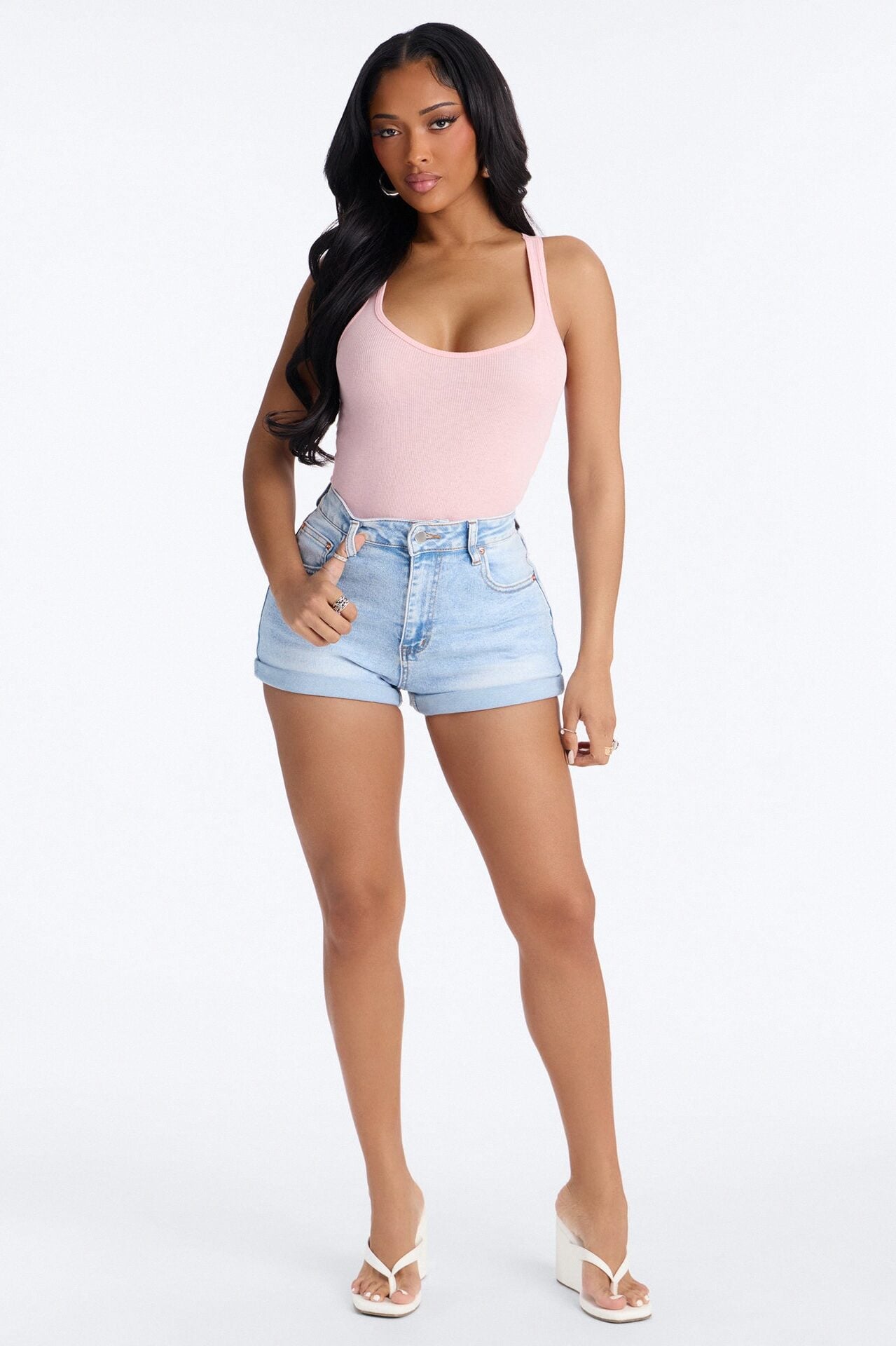 Zoey Racer Back Tank - Light Pink image 2
