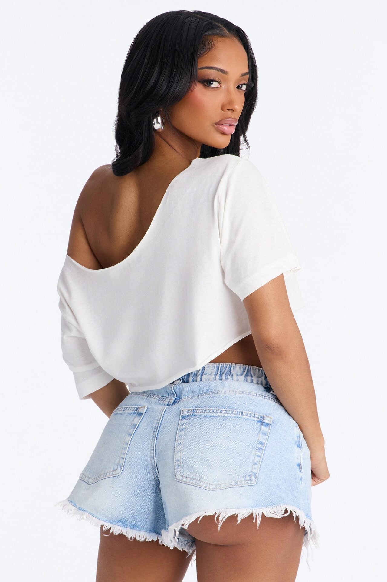No Doubt Off Shoulder Cropped Tee - Cream image 4
