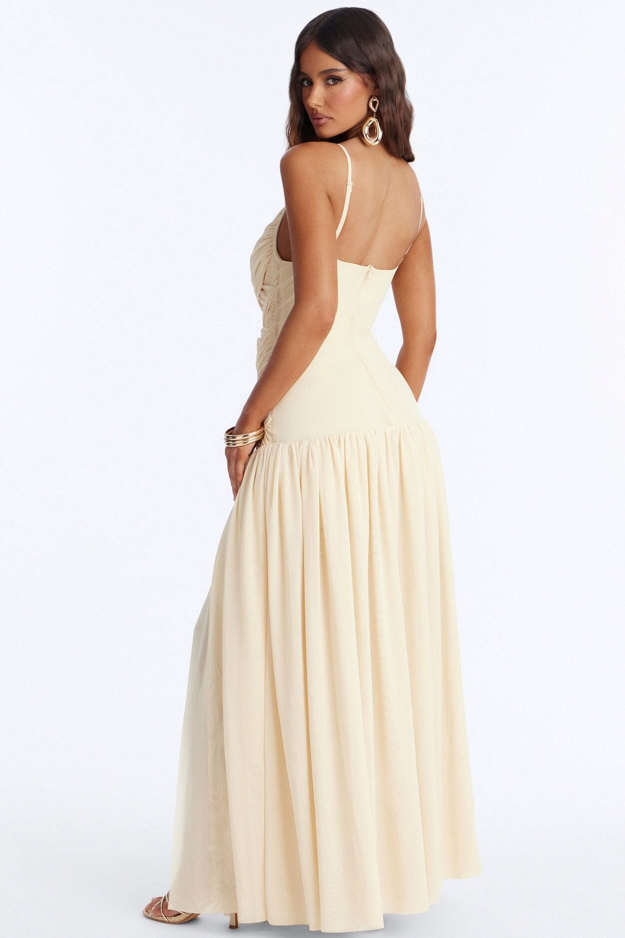 Wild At Heart Woven Mesh Maxi Dress - Butter Yellow image 4