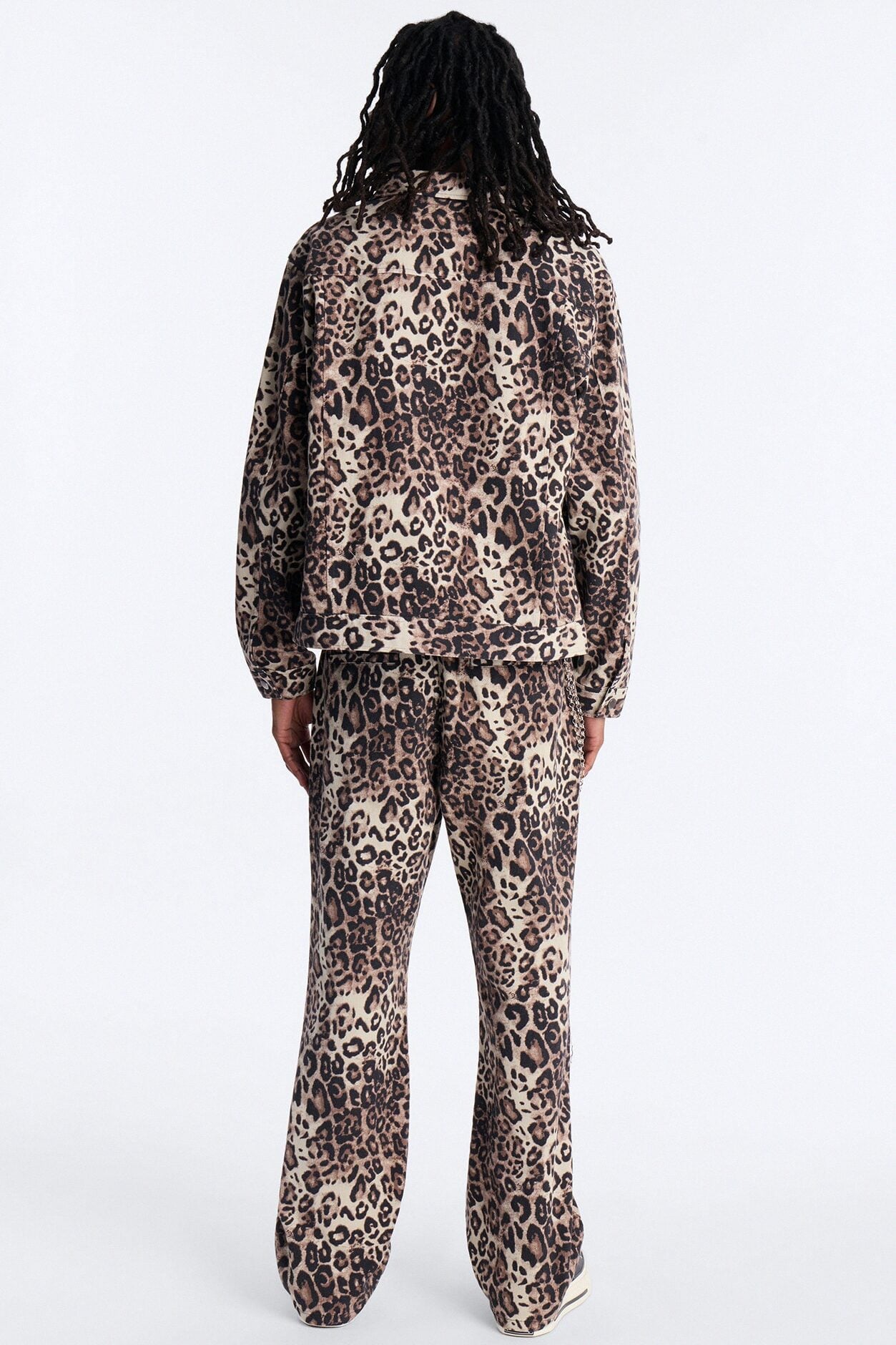 Marcy Wild Leopard Print Trucker Jacket - Brown image 4