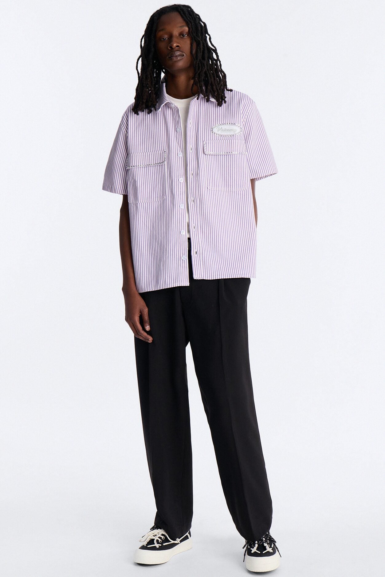 Diamante Trim Mechanic Shirt - Purple image 2
