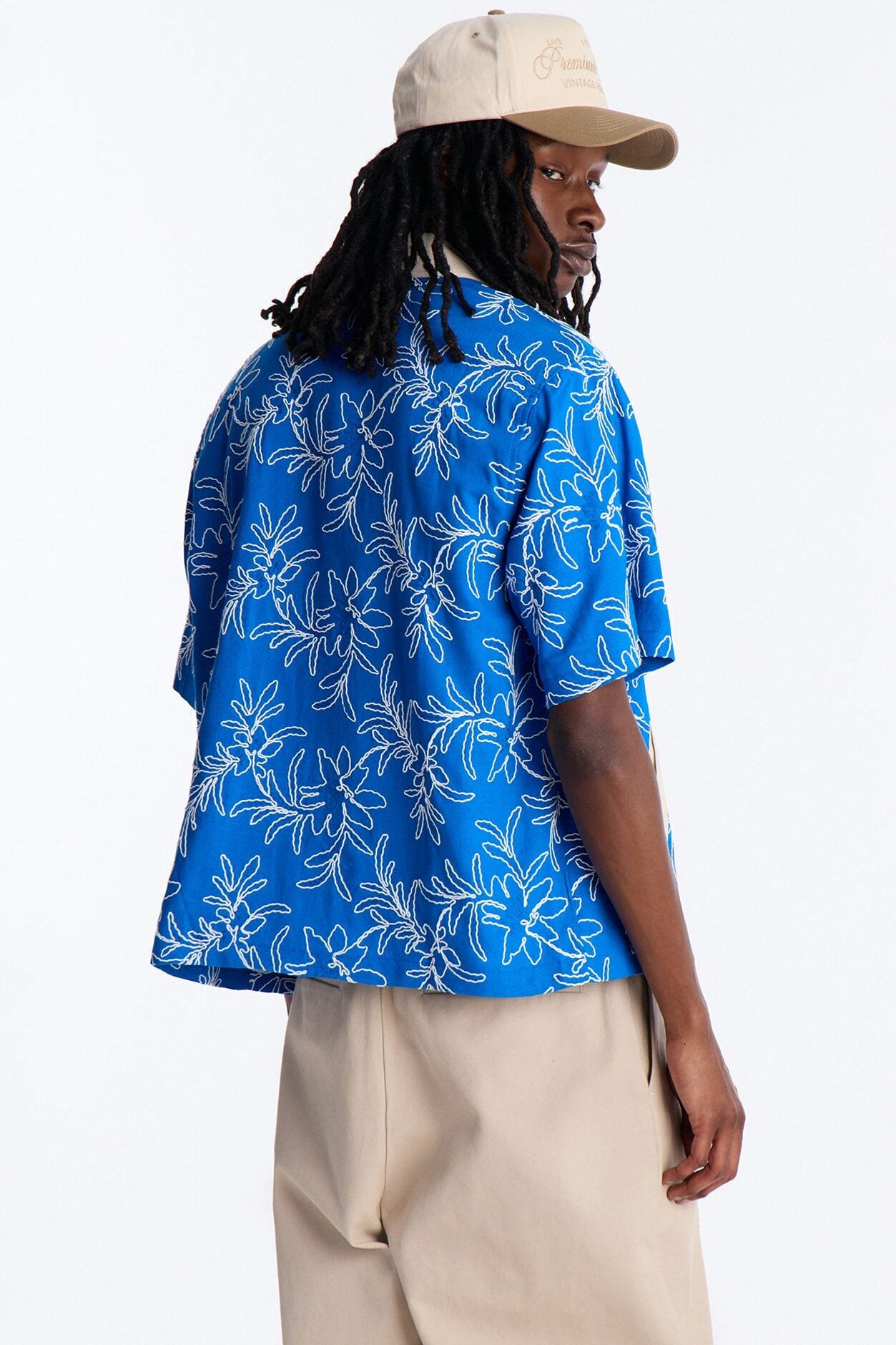 Relaxed Island Riot Embroidered Zip Shirt - Blue image 4