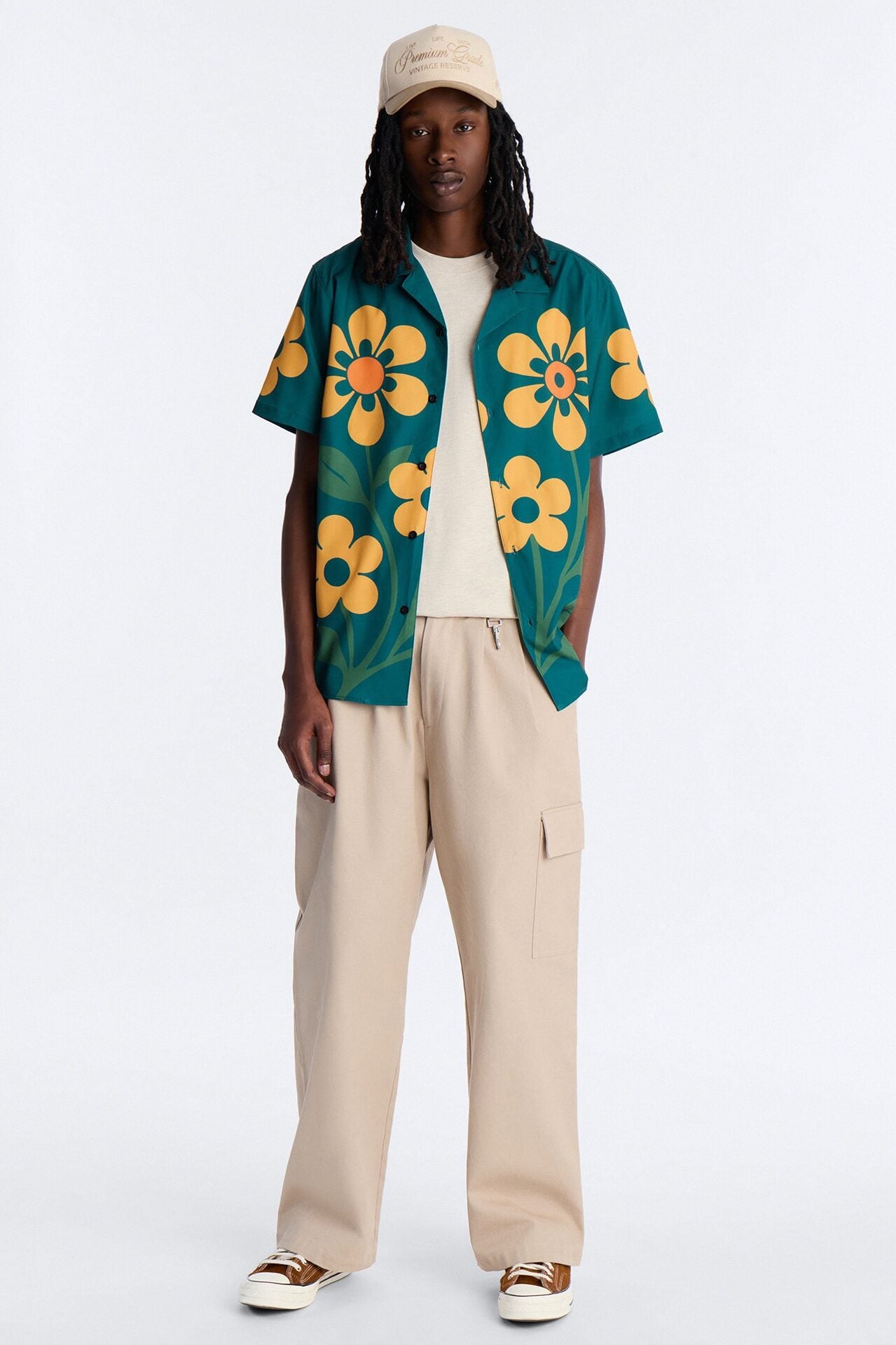 Relaxed Forest Bloom Button Up Shirt - Green image 2