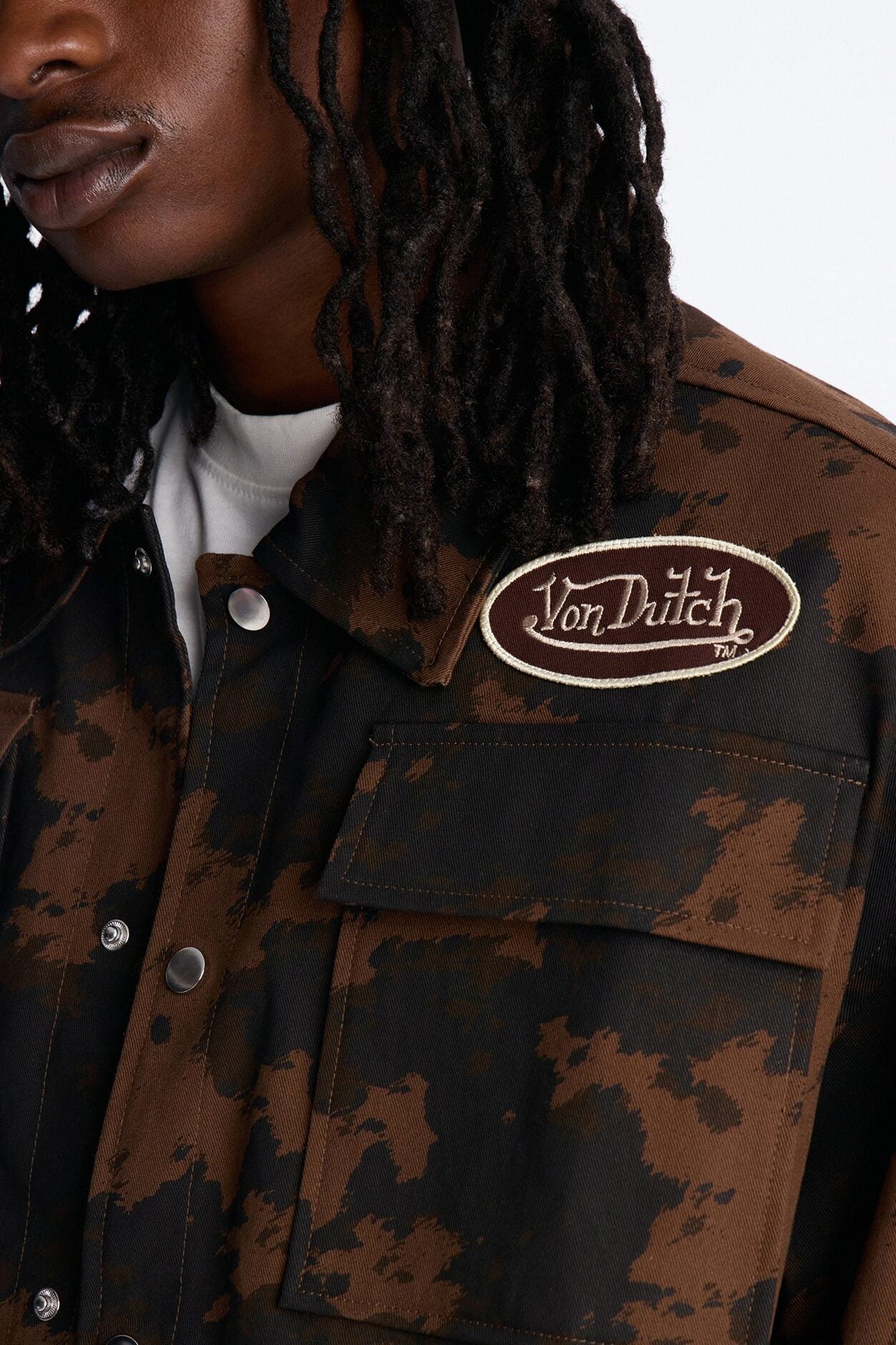 Von Dutch Rodeo Faux Pony Hair Work Jacket - Brown image 4