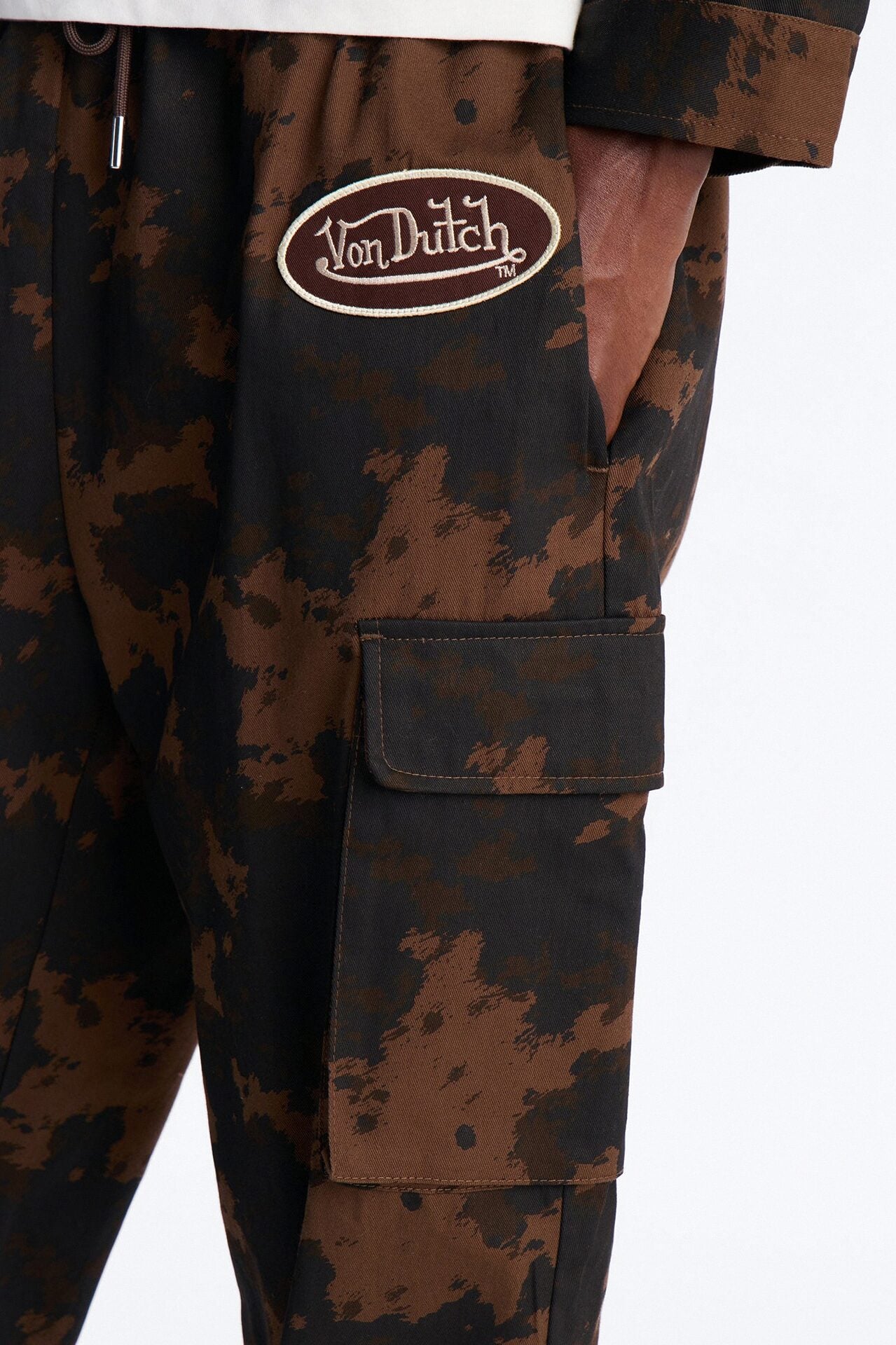 Von Dutch Rodeo Faux Pony Hair Baggy Pant - Brown image 4