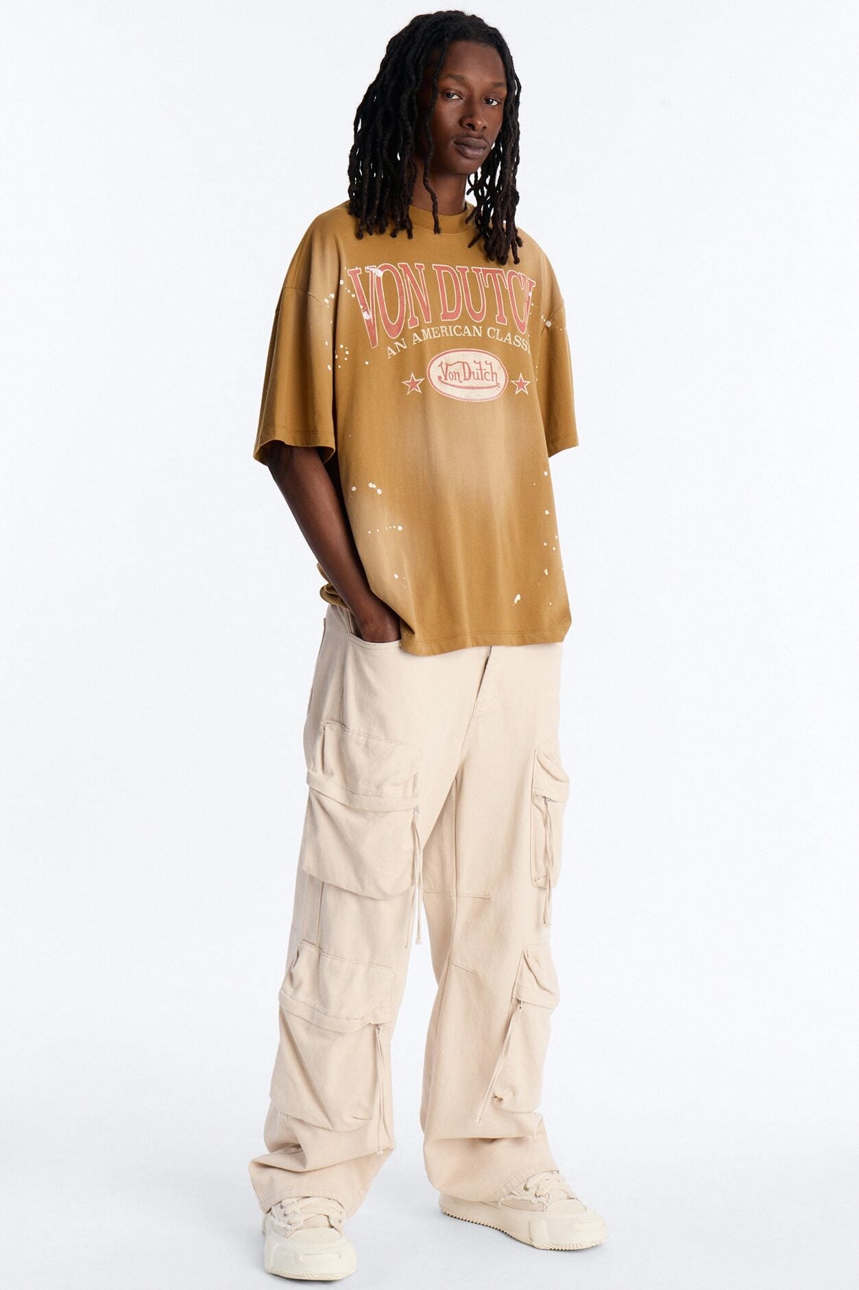 Von Dutch American Classic Boxy Short Sleeve Tee - Tan image 2