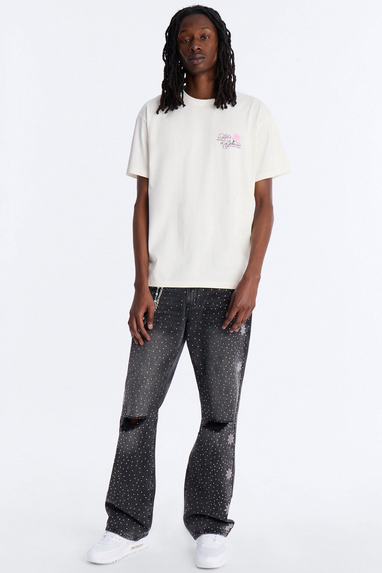 Lifes A Gamble And Im Always Winning Short Sleeve Tee - Off White image 3