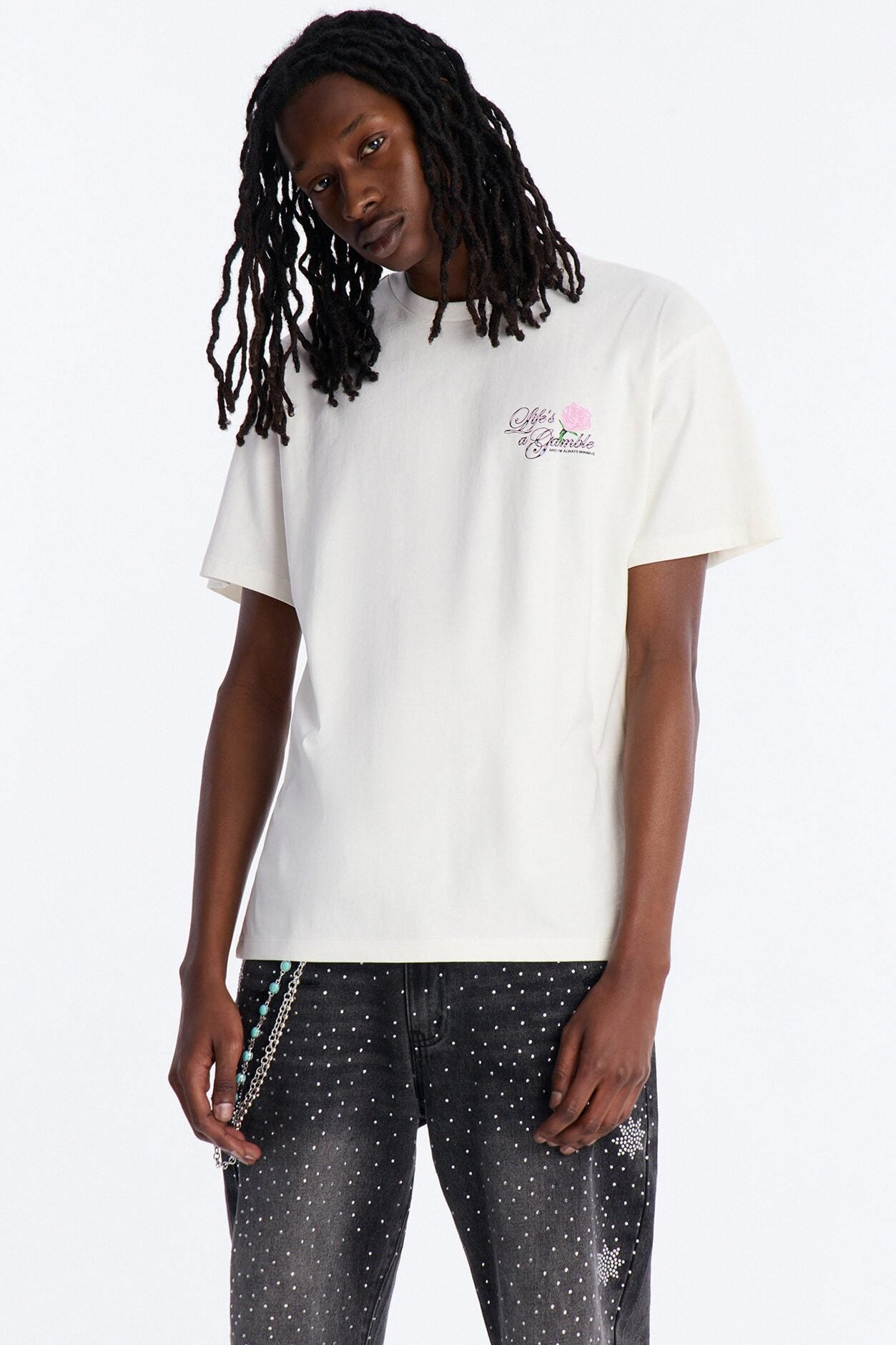 Lifes A Gamble And Im Always Winning Short Sleeve Tee - Off White image 5