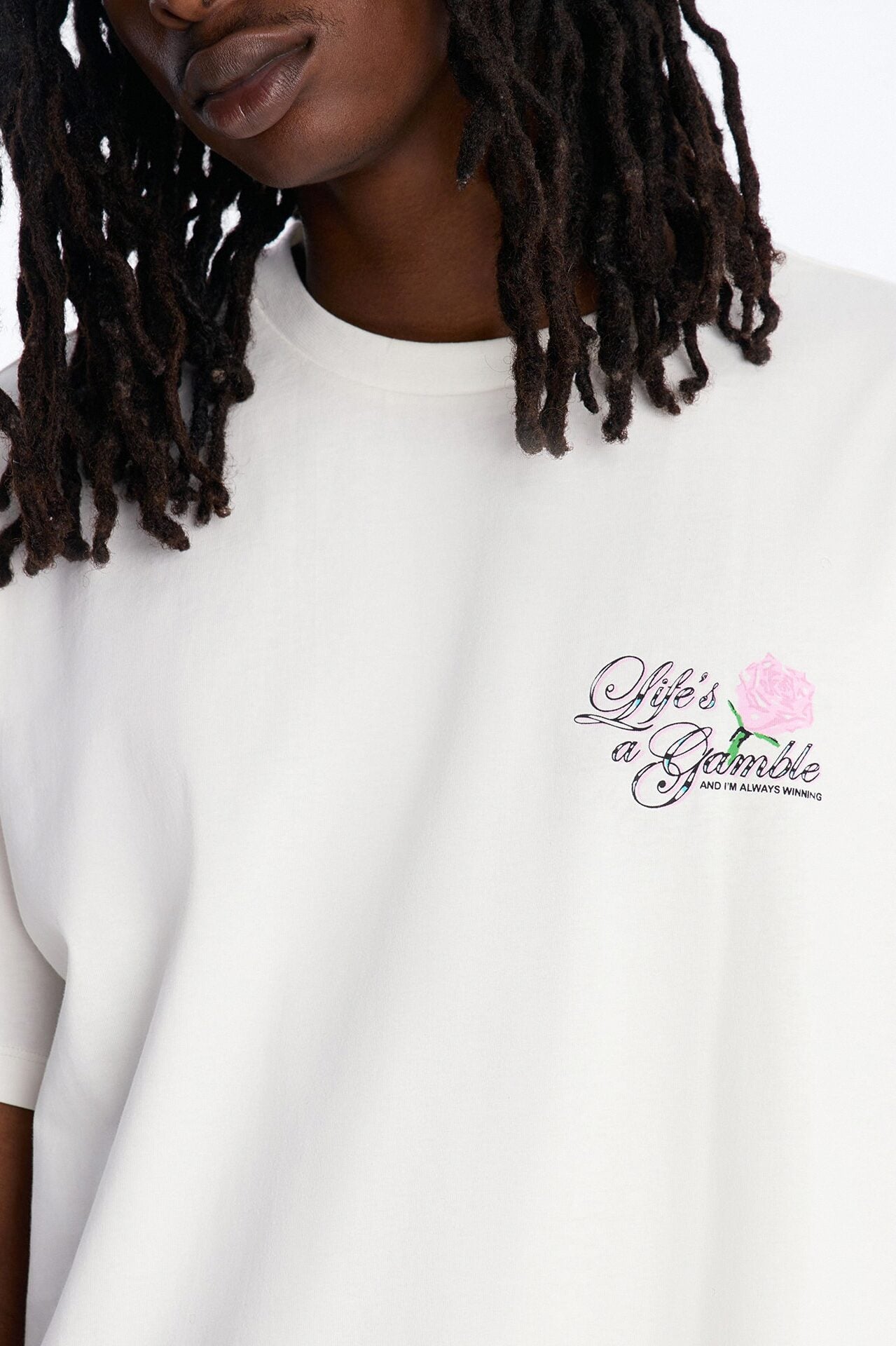 Lifes A Gamble And Im Always Winning Short Sleeve Tee - Off White image 4