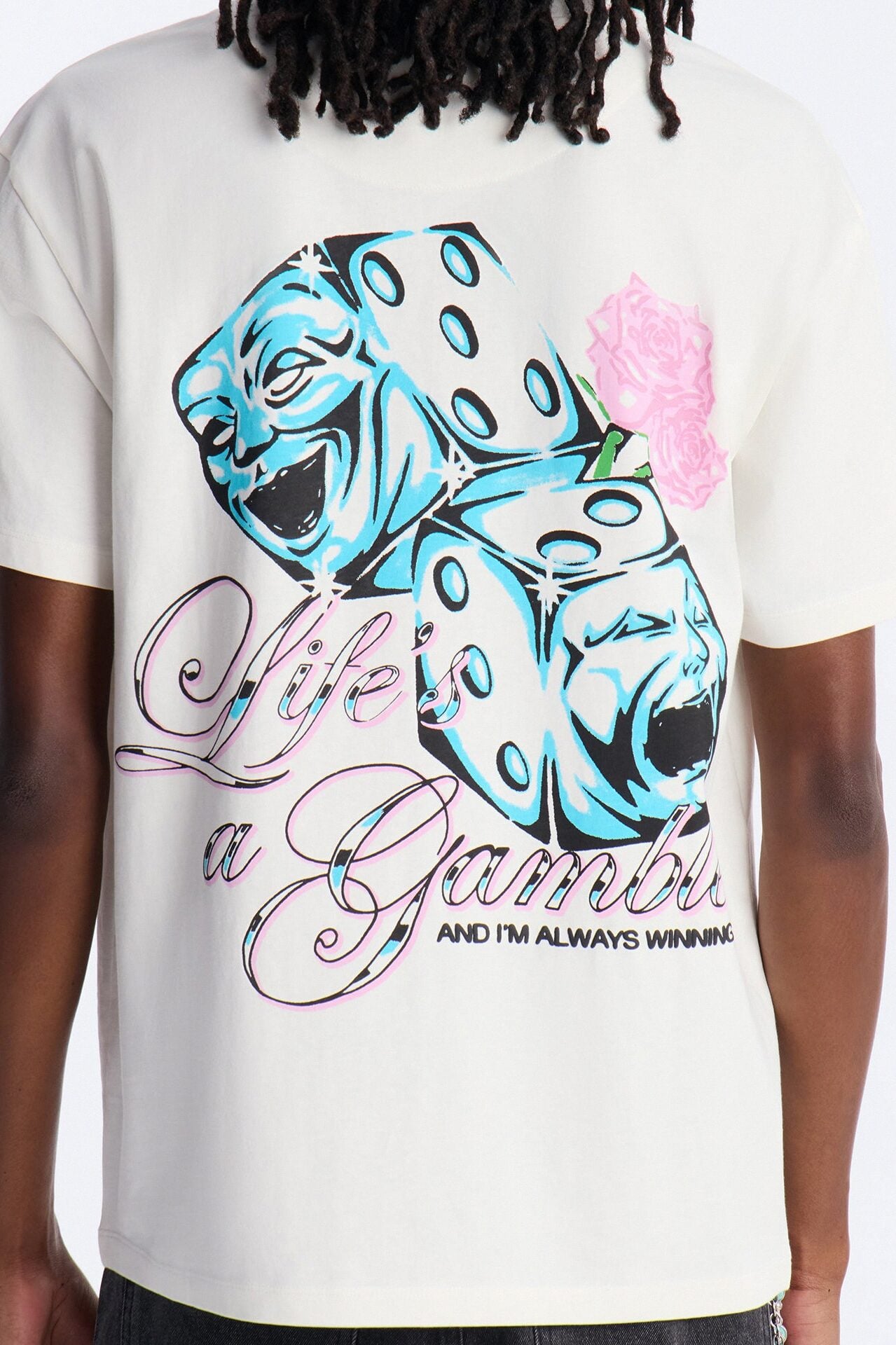 Lifes A Gamble And Im Always Winning Short Sleeve Tee - Off White image 2