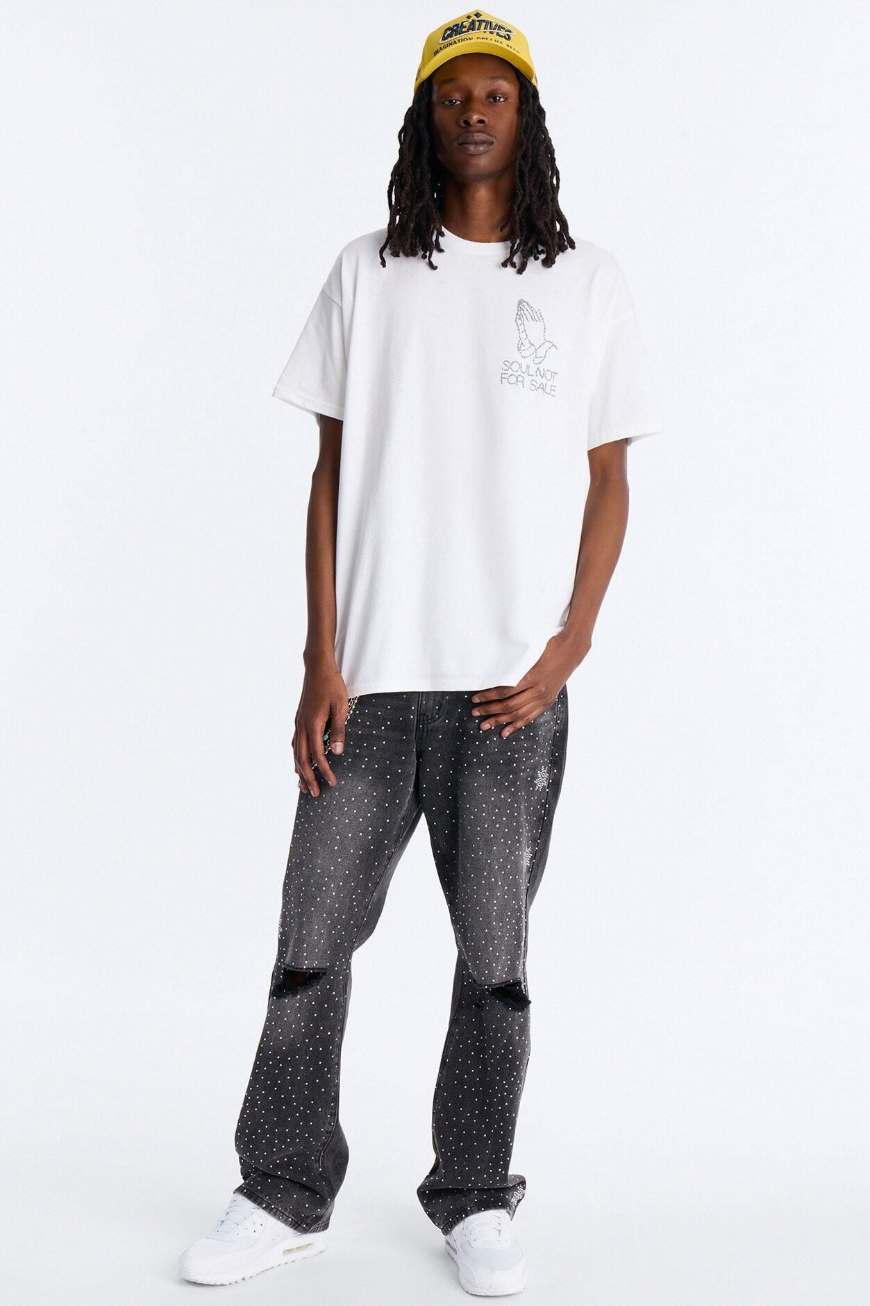Soul Not For Sale Oversized Short Sleeve Tee - White image 3