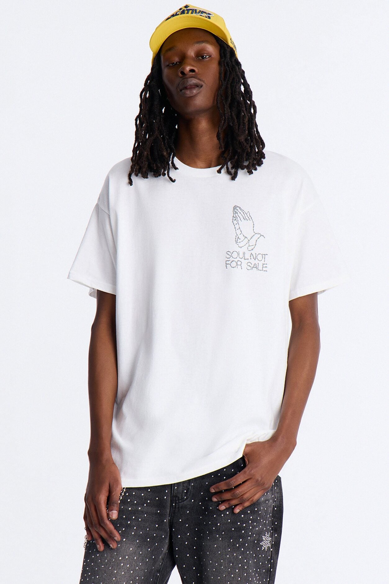 Soul Not For Sale Oversized Short Sleeve Tee - White image 5