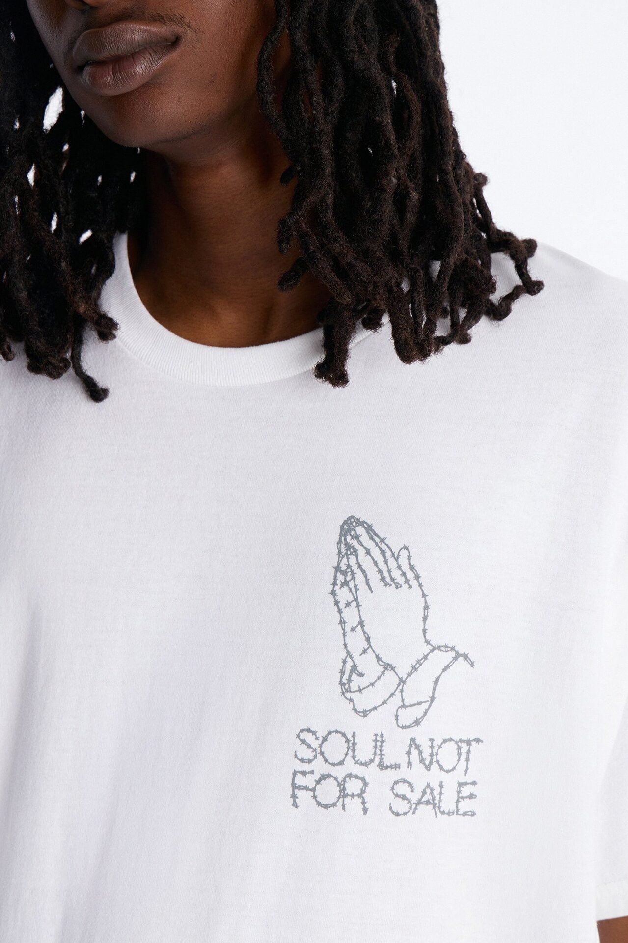 Soul Not For Sale Oversized Short Sleeve Tee - White image 4