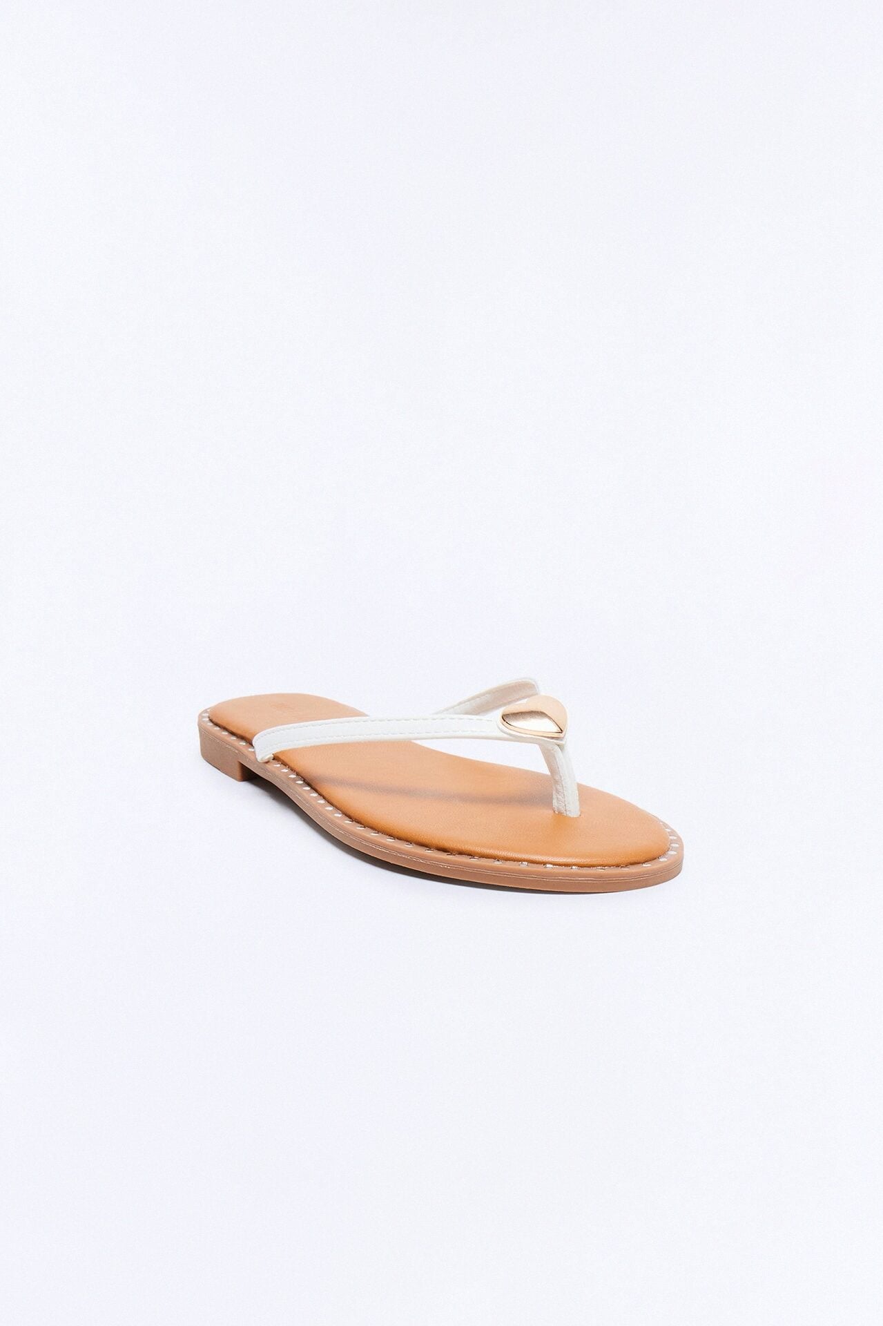 Rici Heart Flip Flops - White image 2
