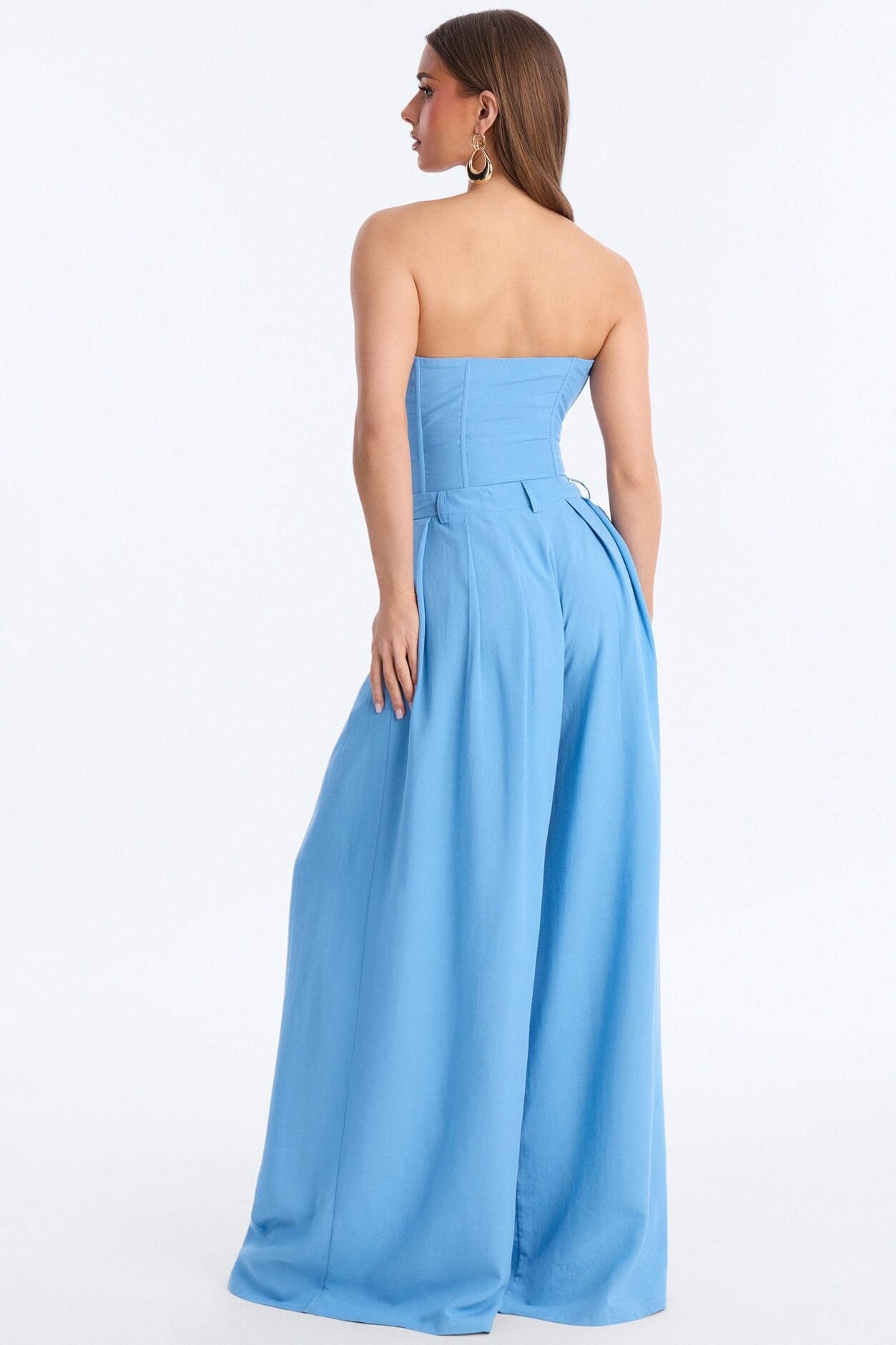 Jenine Corset Wide Leg Pant Set - Slate Blue image 4