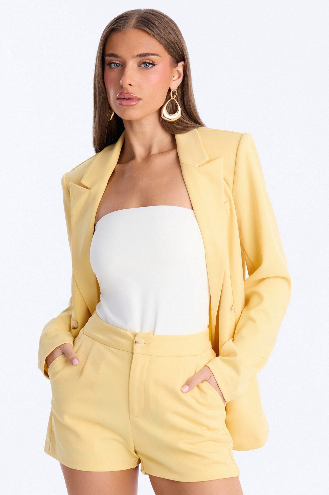Bright Intentions Blazer Short Set - Yellow image 2