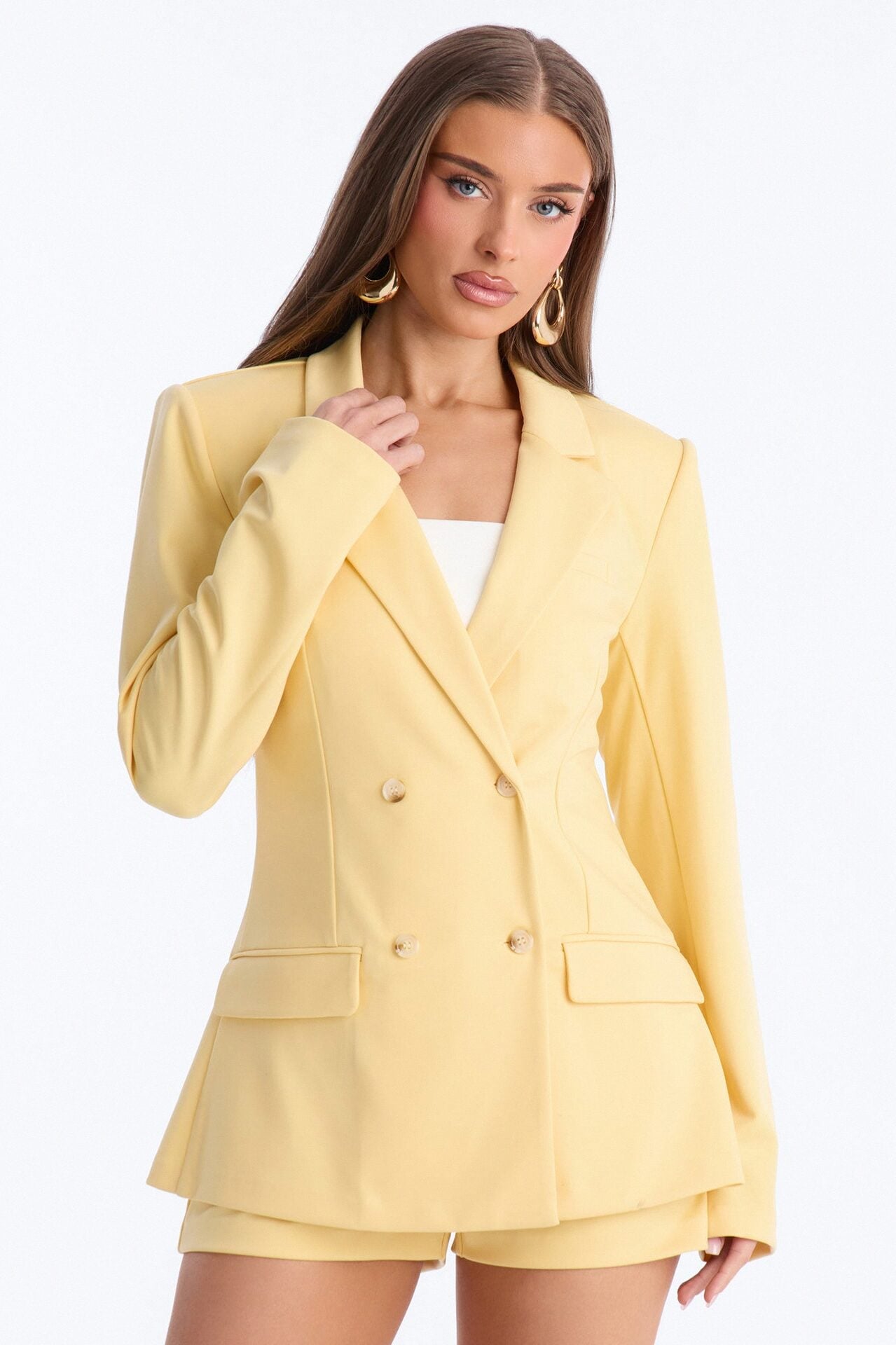 Bright Intentions Blazer Short Set - Yellow image 3