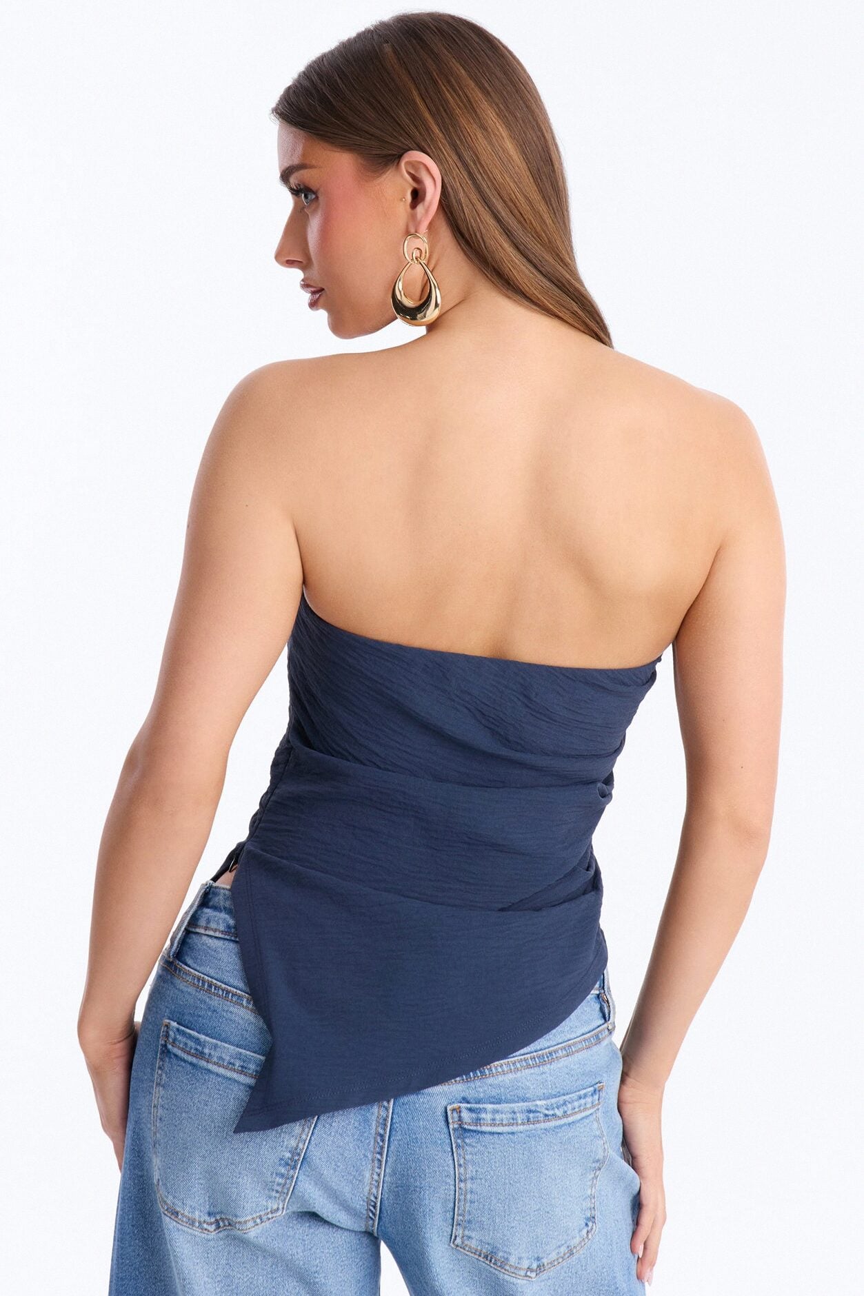 Valerie Asymmetrical Top - Navy image 4