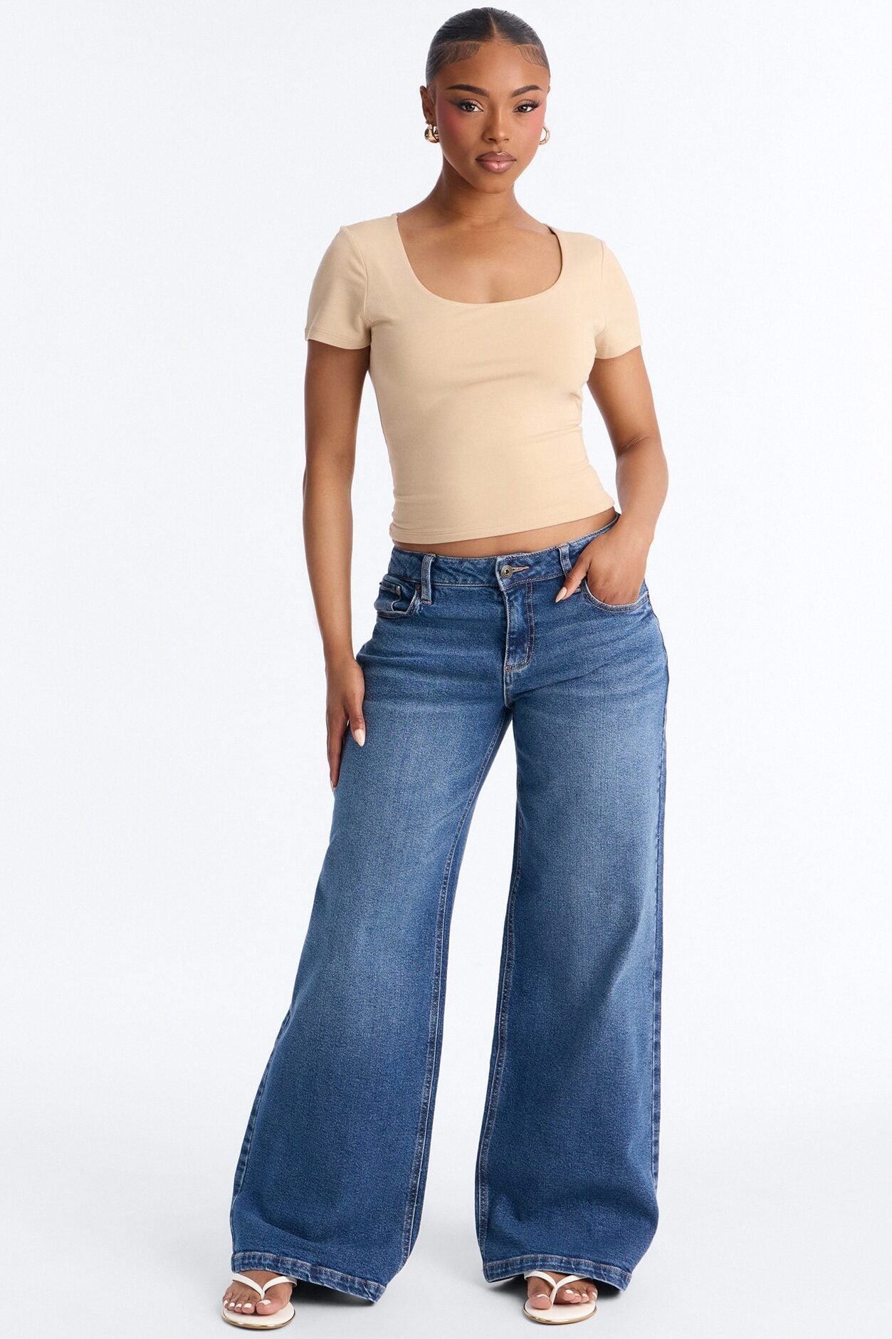 Southie Stretch Wide Leg Jeans - Dark Wash image 2